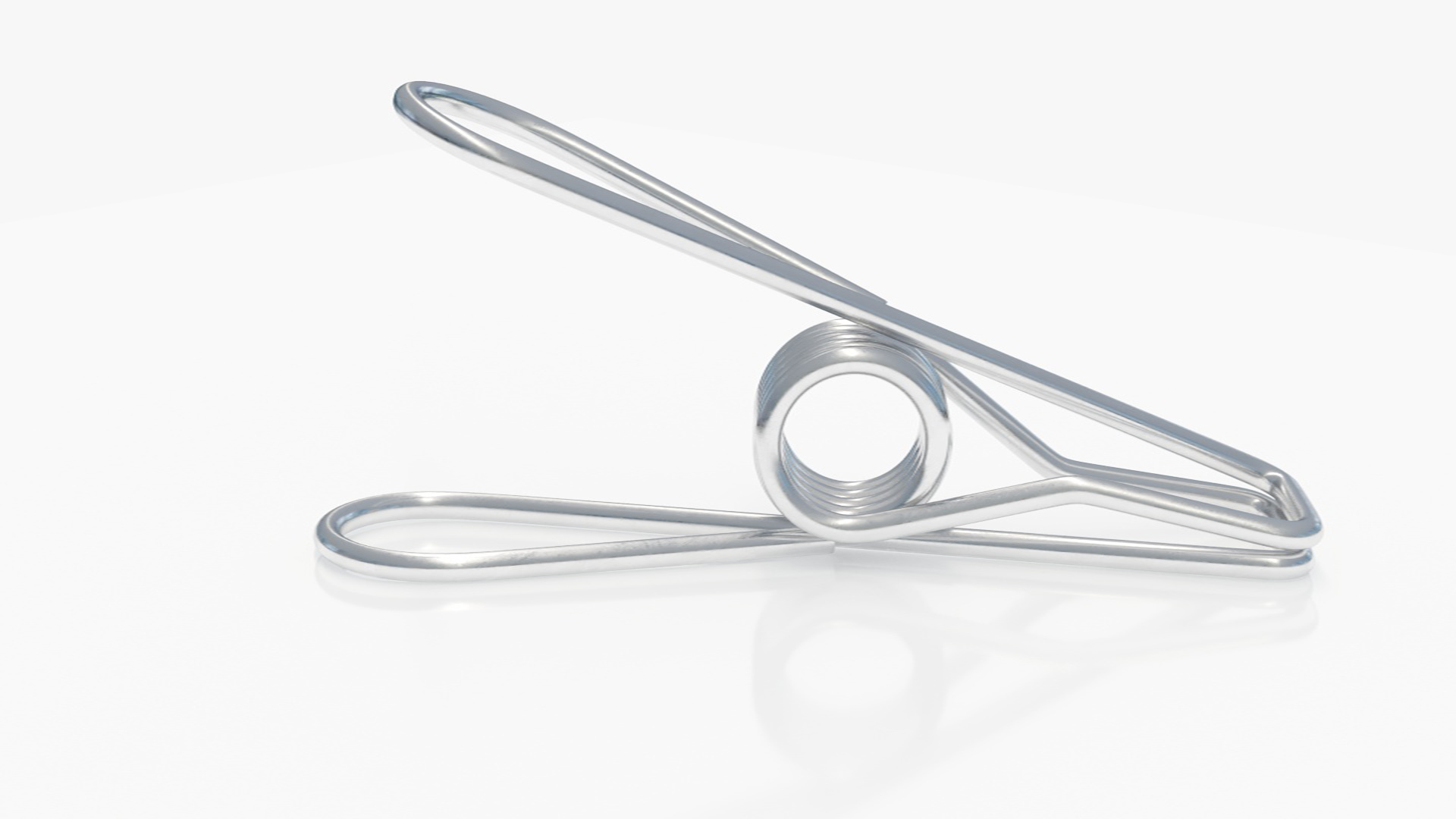 Steel Clothes Peg Chrome 3D model