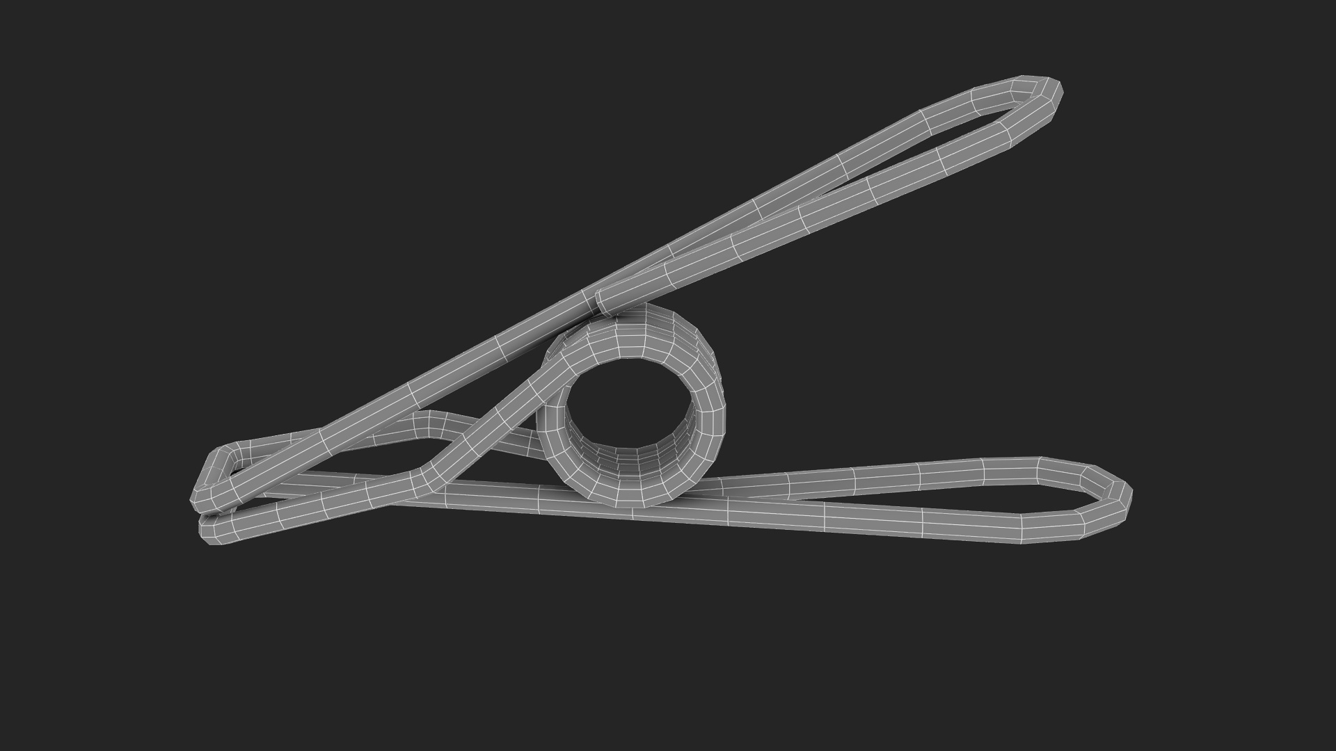 Steel Clothes Peg Chrome 3D model