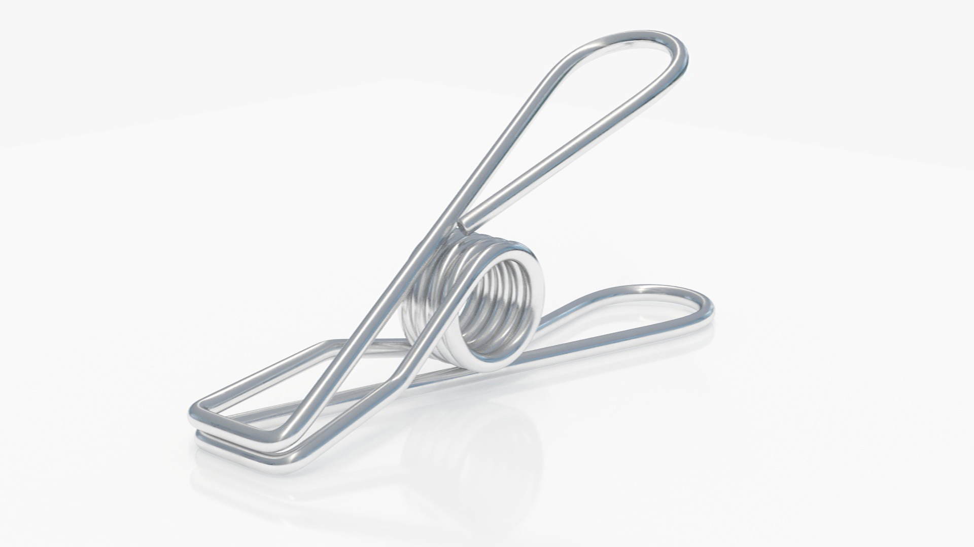 Steel Clothes Peg Chrome 3D model