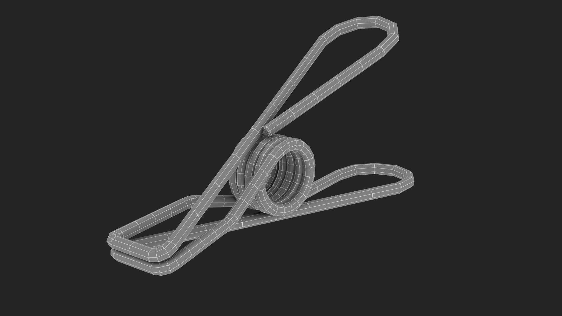Steel Clothes Peg Chrome 3D model