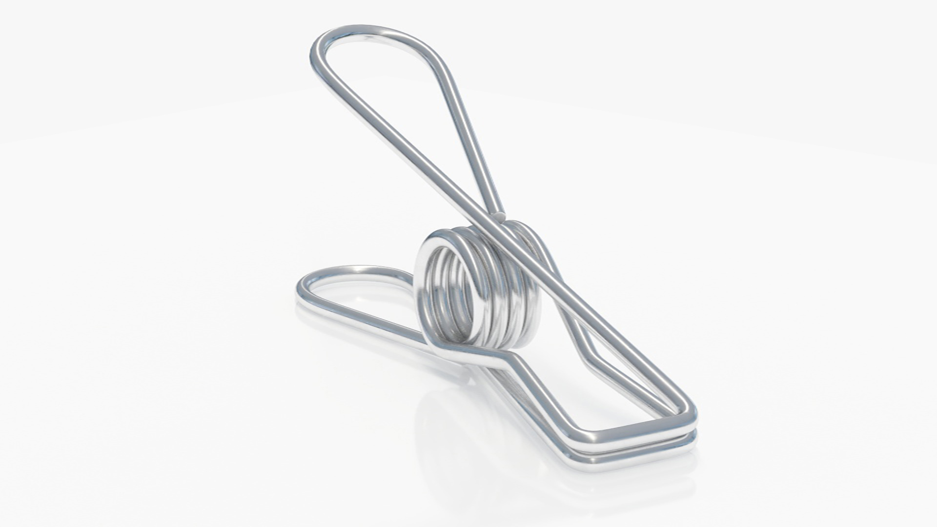 Steel Clothes Peg Chrome 3D model