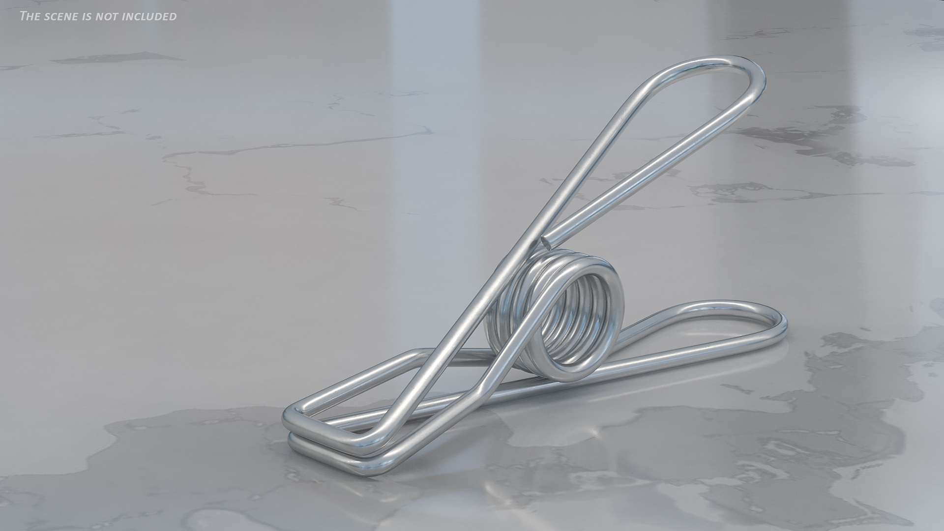 Steel Clothes Peg Chrome 3D model
