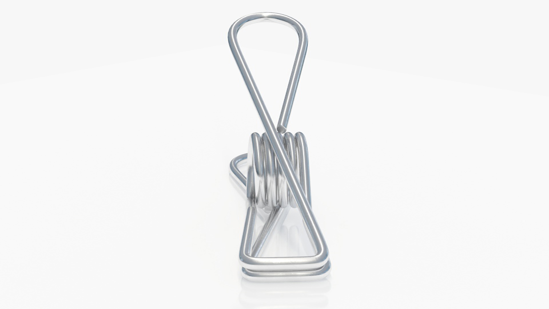 Steel Clothes Peg Chrome 3D model