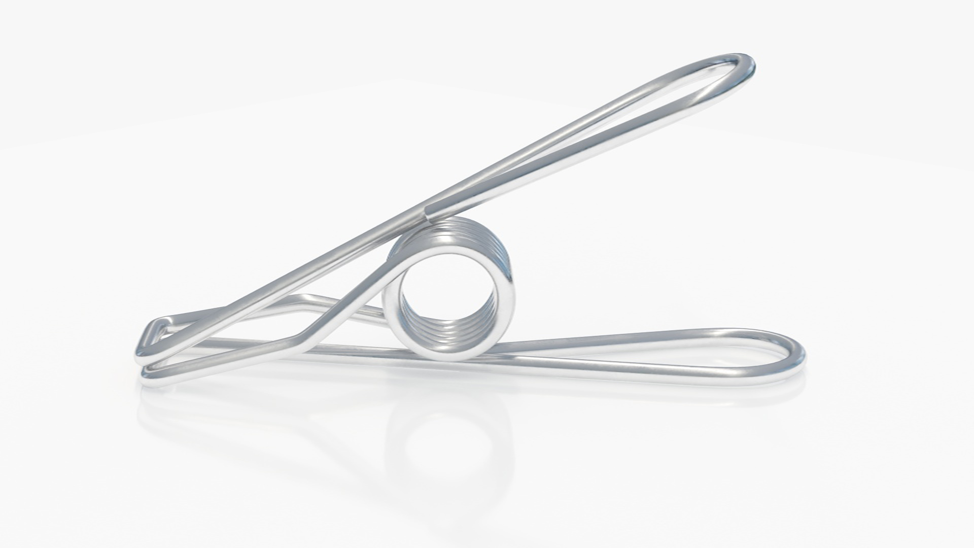 Steel Clothes Peg Chrome 3D model