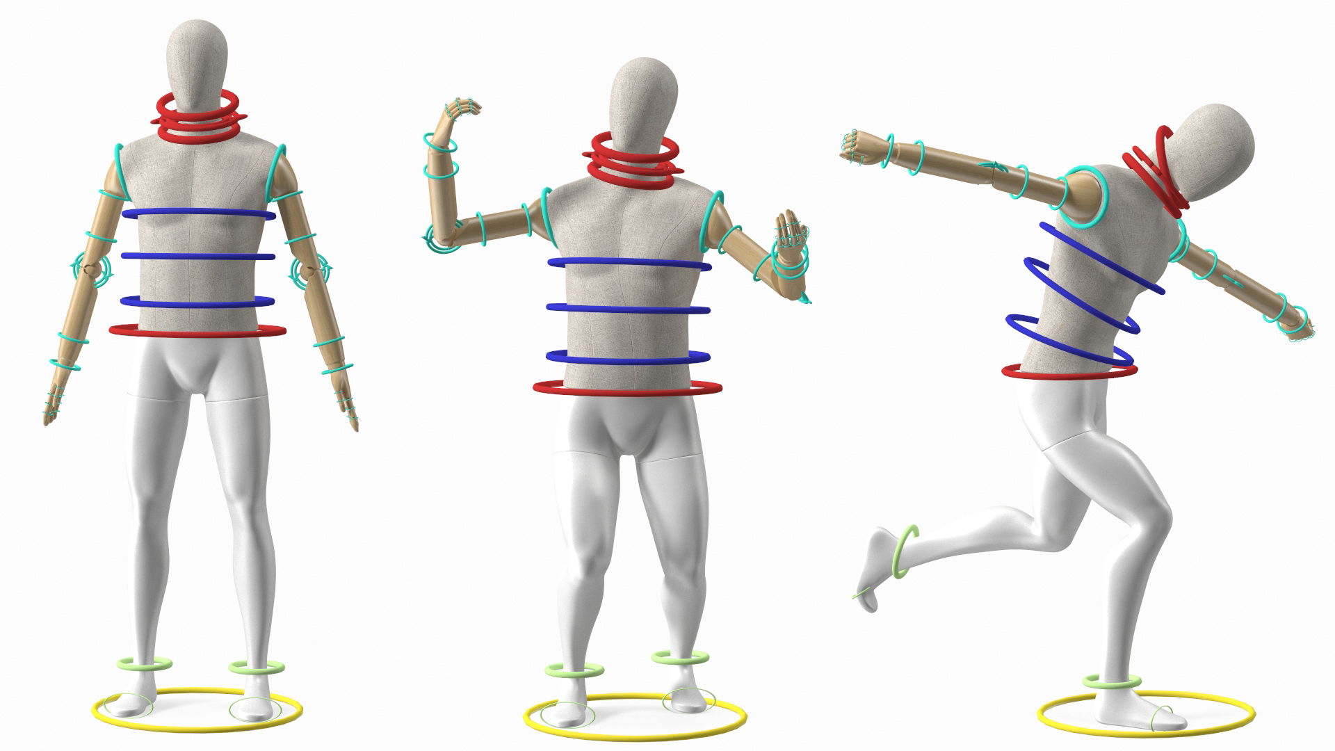 3D Flexible Manikin Rigged model
