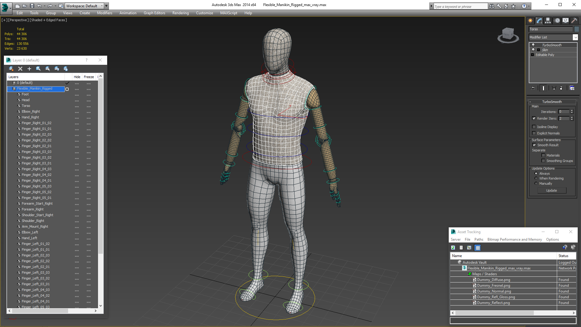3D Flexible Manikin Rigged model