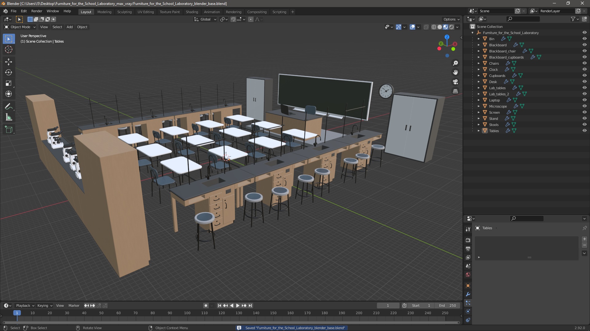 3D model Furniture for the School Laboratory