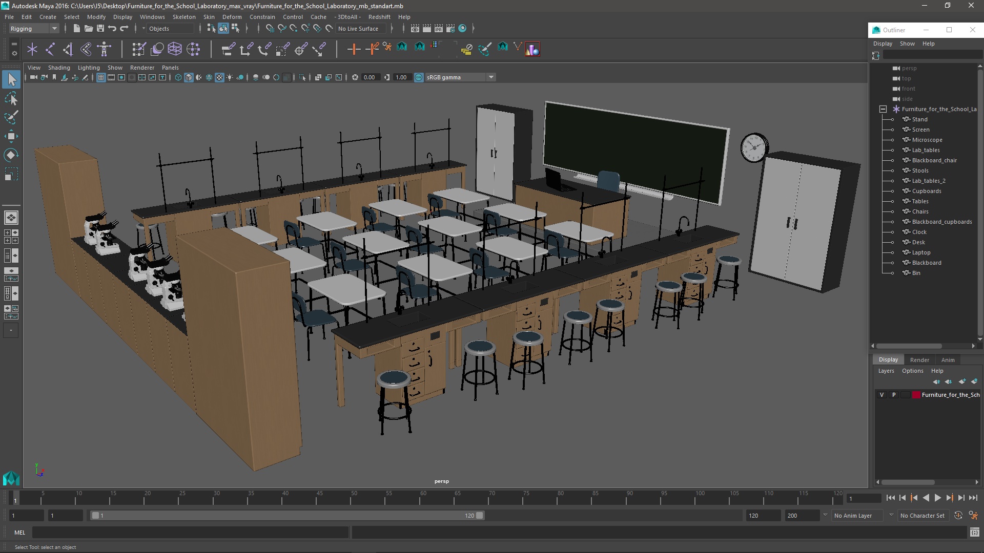 3D model Furniture for the School Laboratory