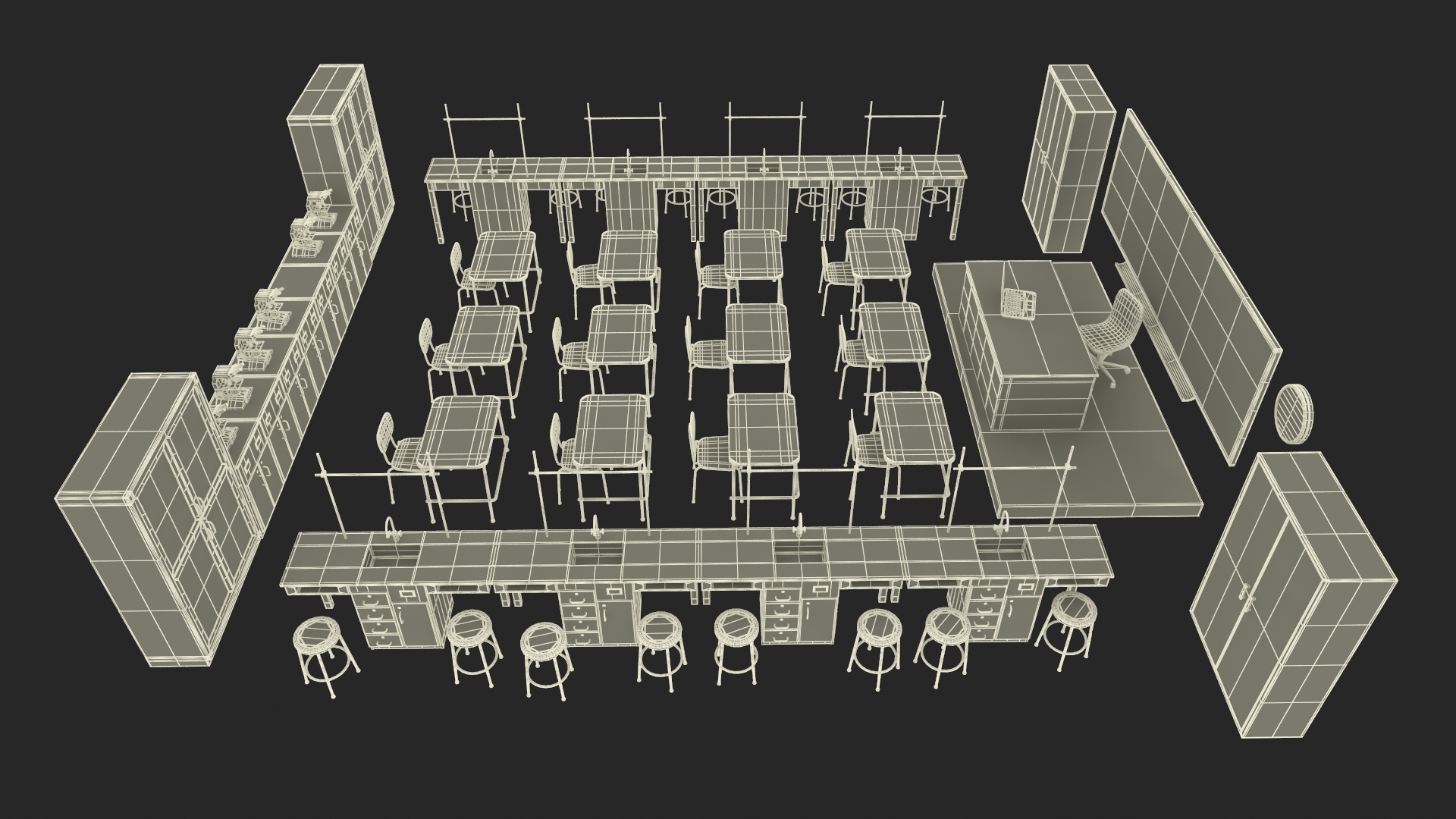 3D model Furniture for the School Laboratory