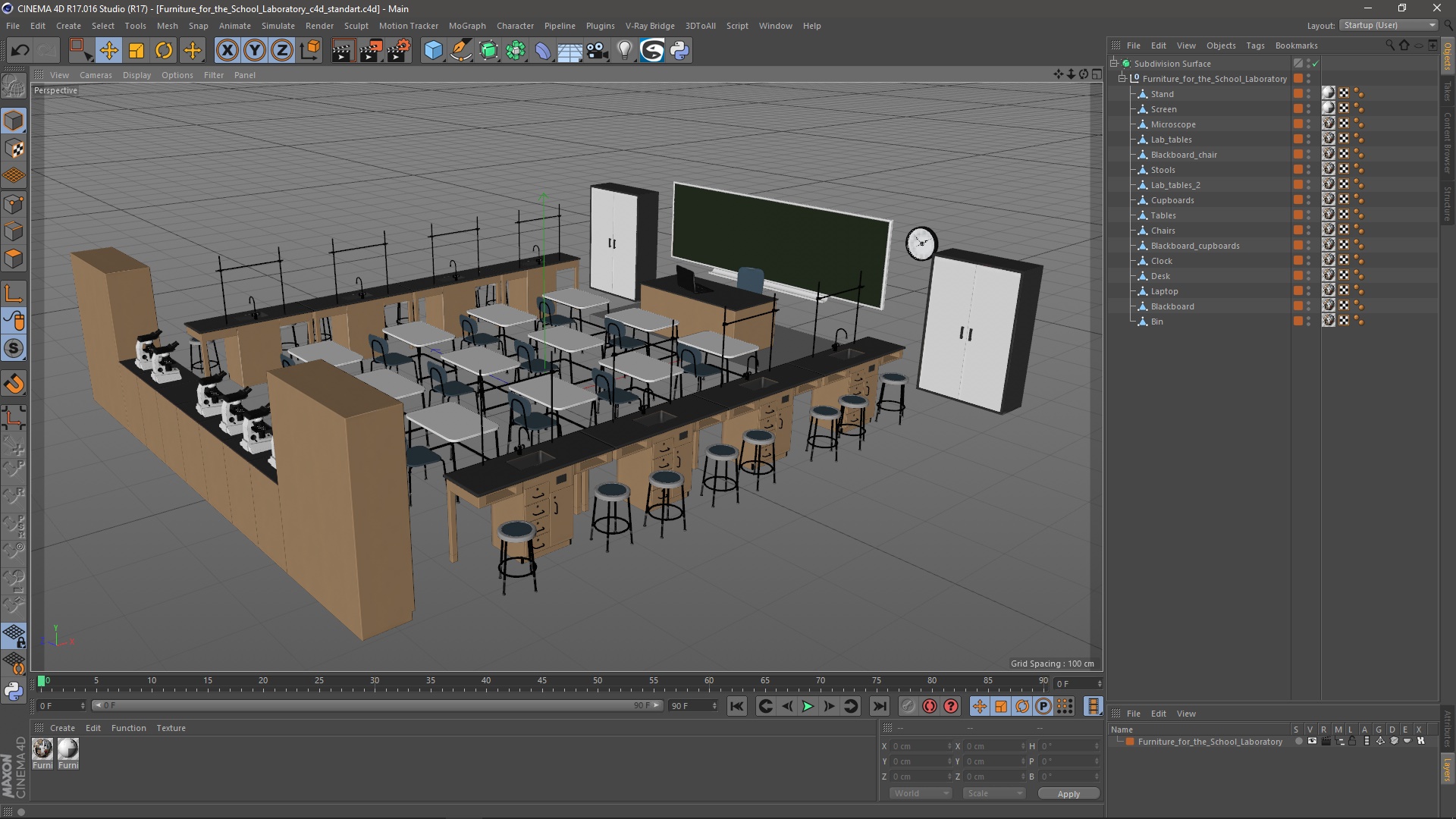 3D model Furniture for the School Laboratory