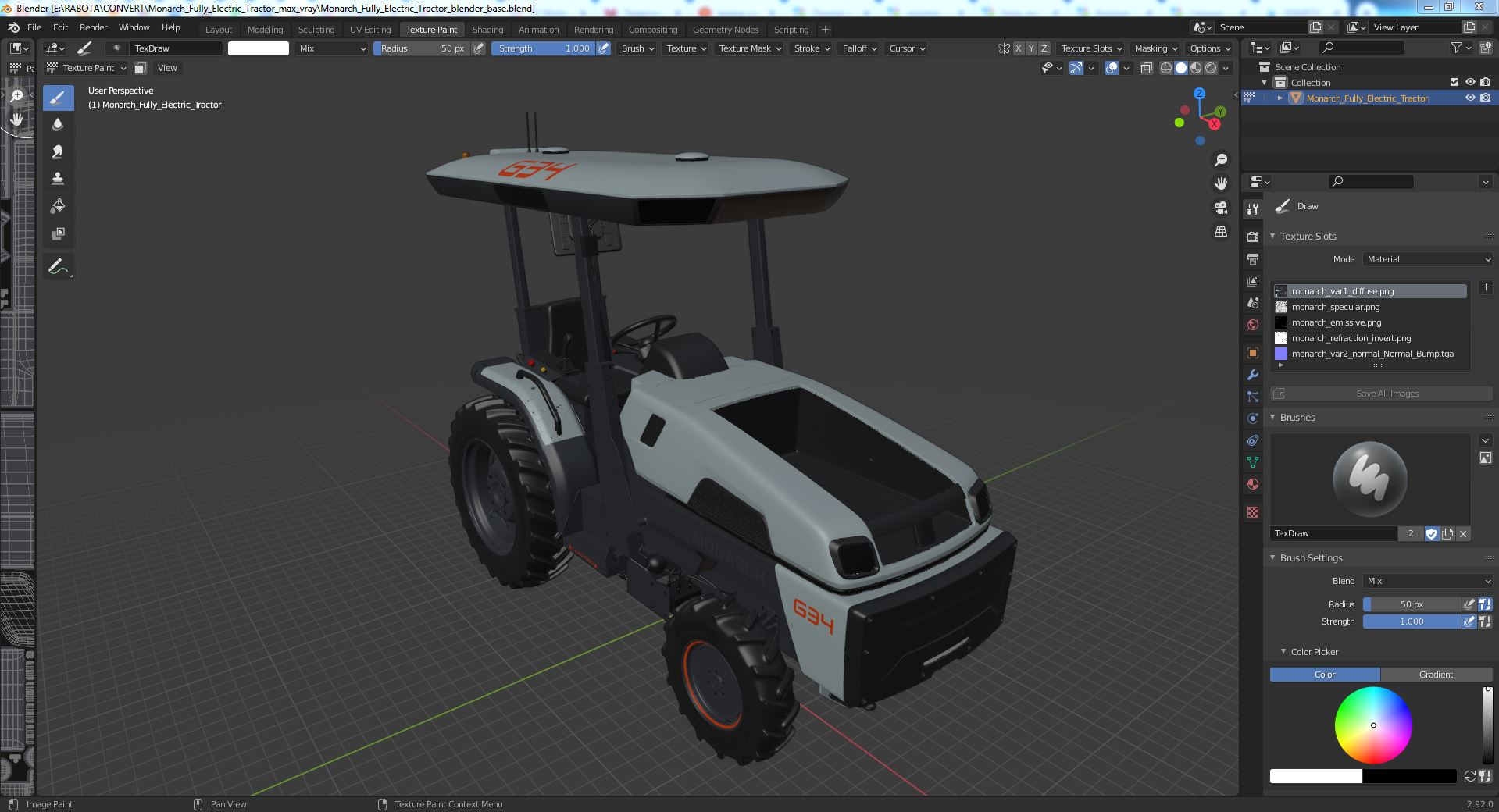 3D model Monarch Fully Electric Tractor