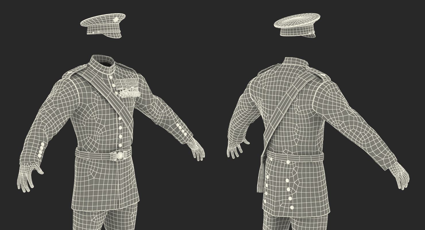 3D Irish Guard Sergeant Uniform model