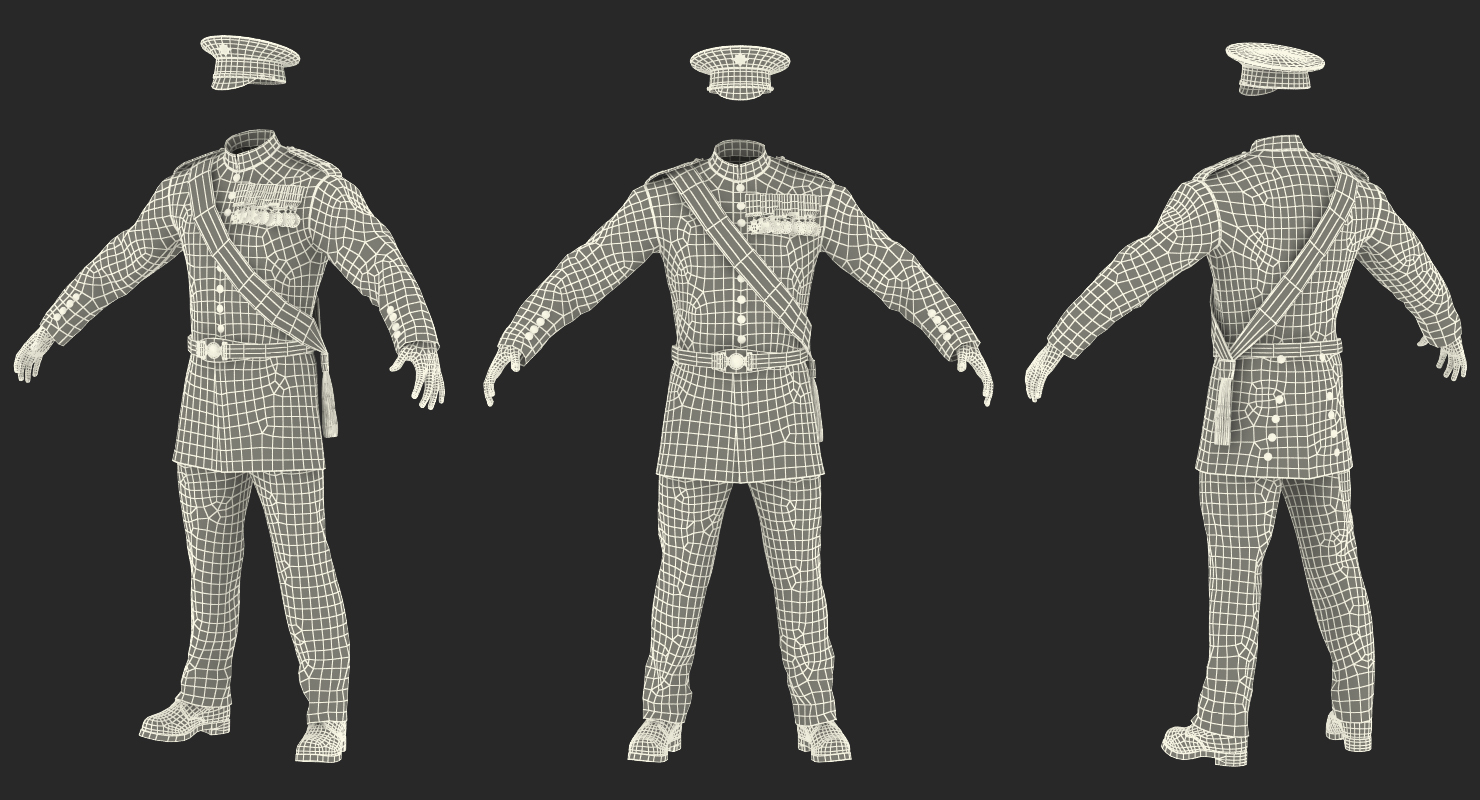 3D Irish Guard Sergeant Uniform model
