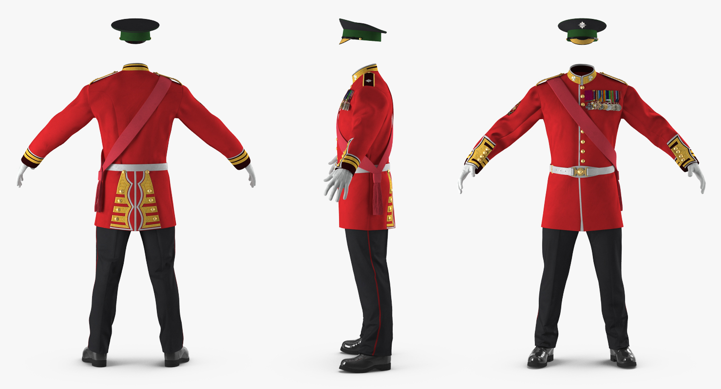 3D Irish Guard Sergeant Uniform model