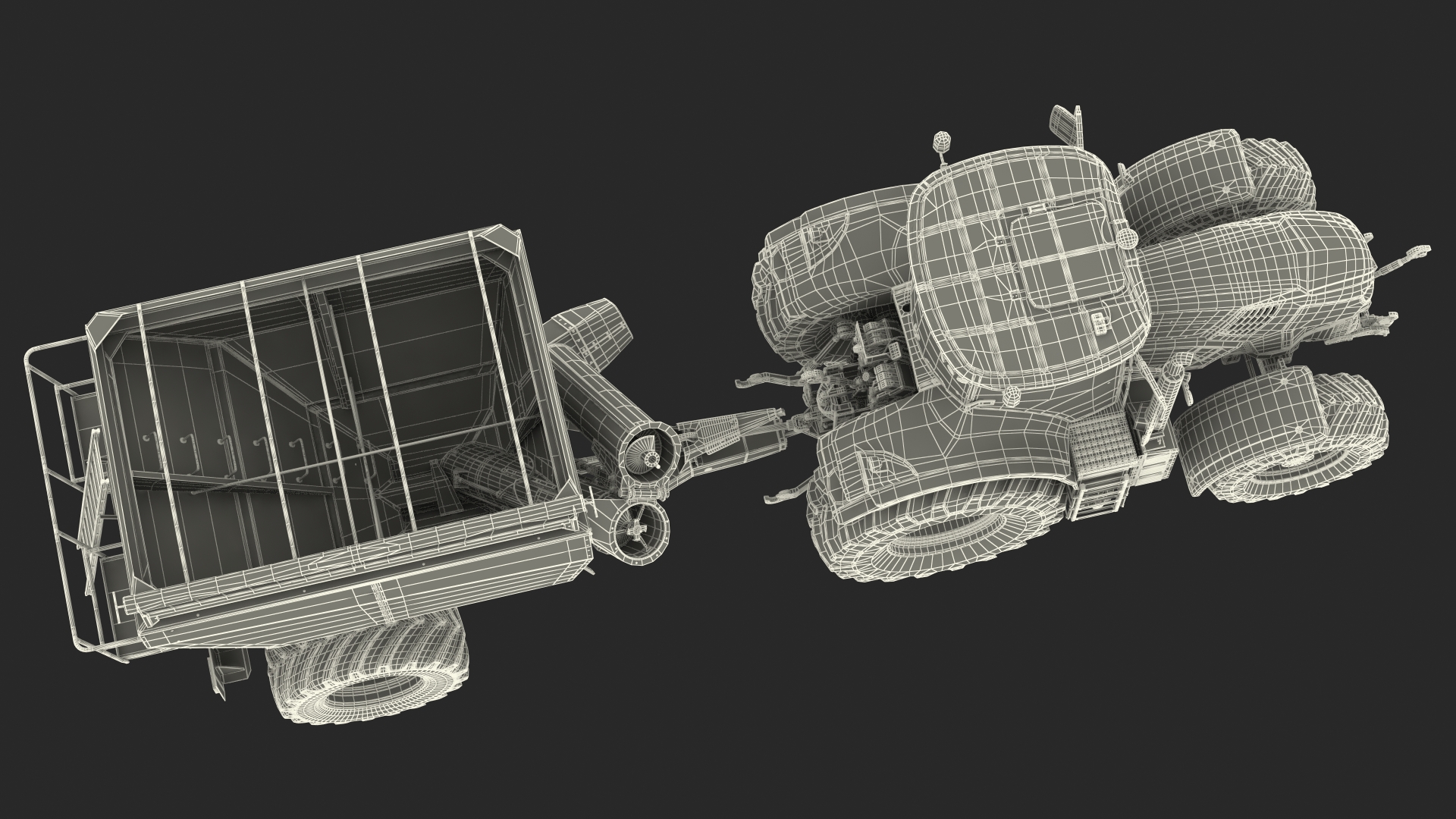 Generic Tractor Detailed Interior Dirty with Transbordeur 3D