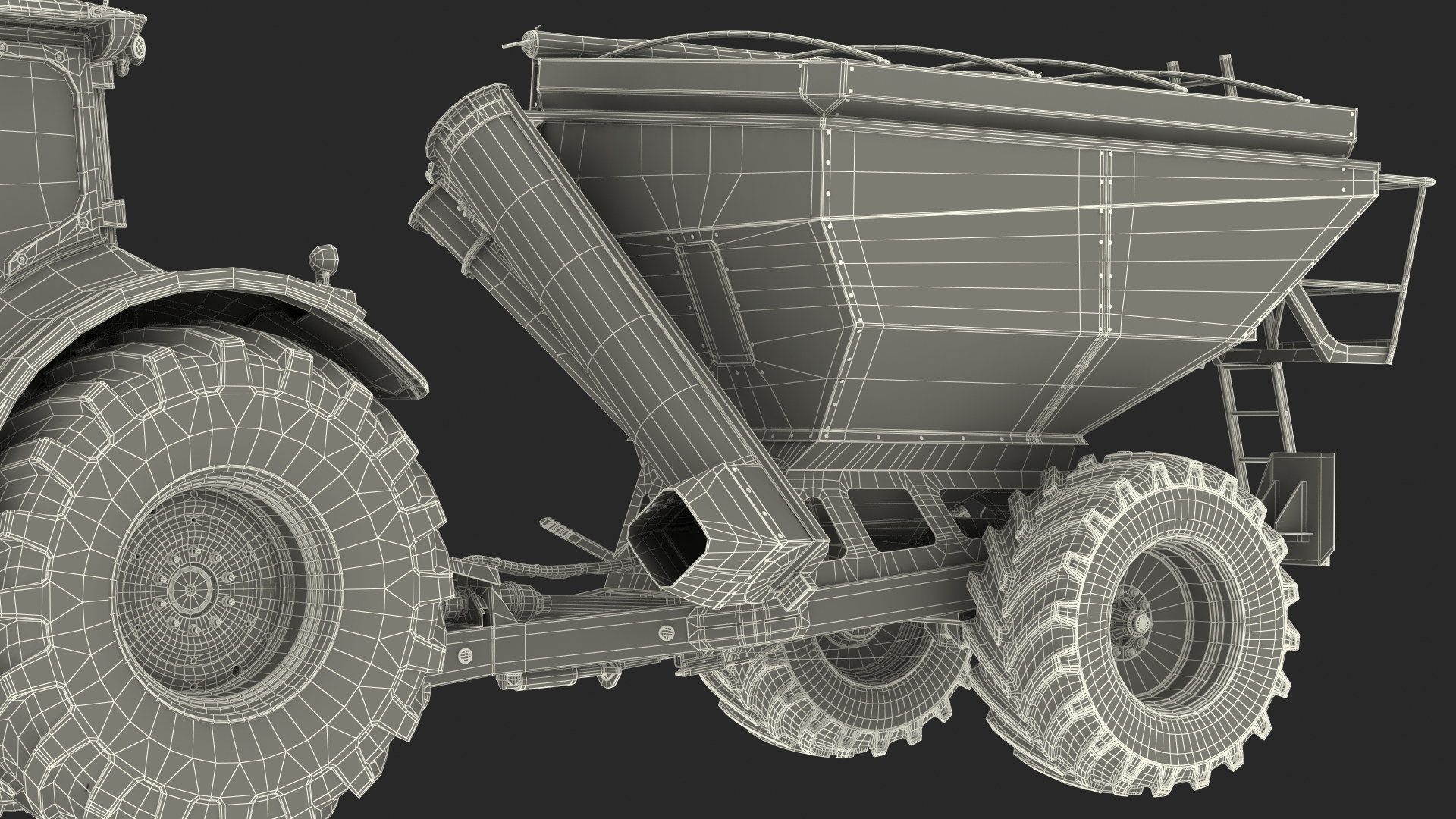Generic Tractor Detailed Interior Dirty with Transbordeur 3D
