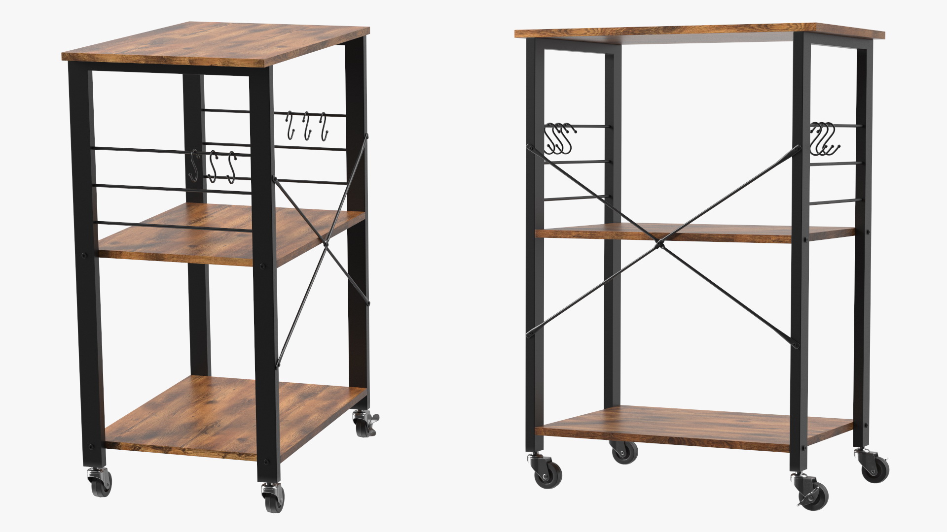 Drew Wood Kitchen Cart 3D