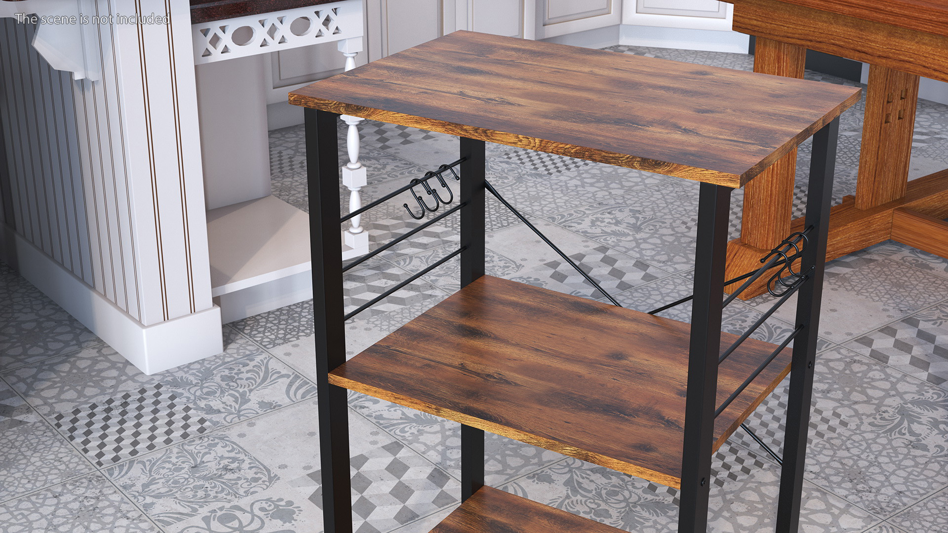 Drew Wood Kitchen Cart 3D