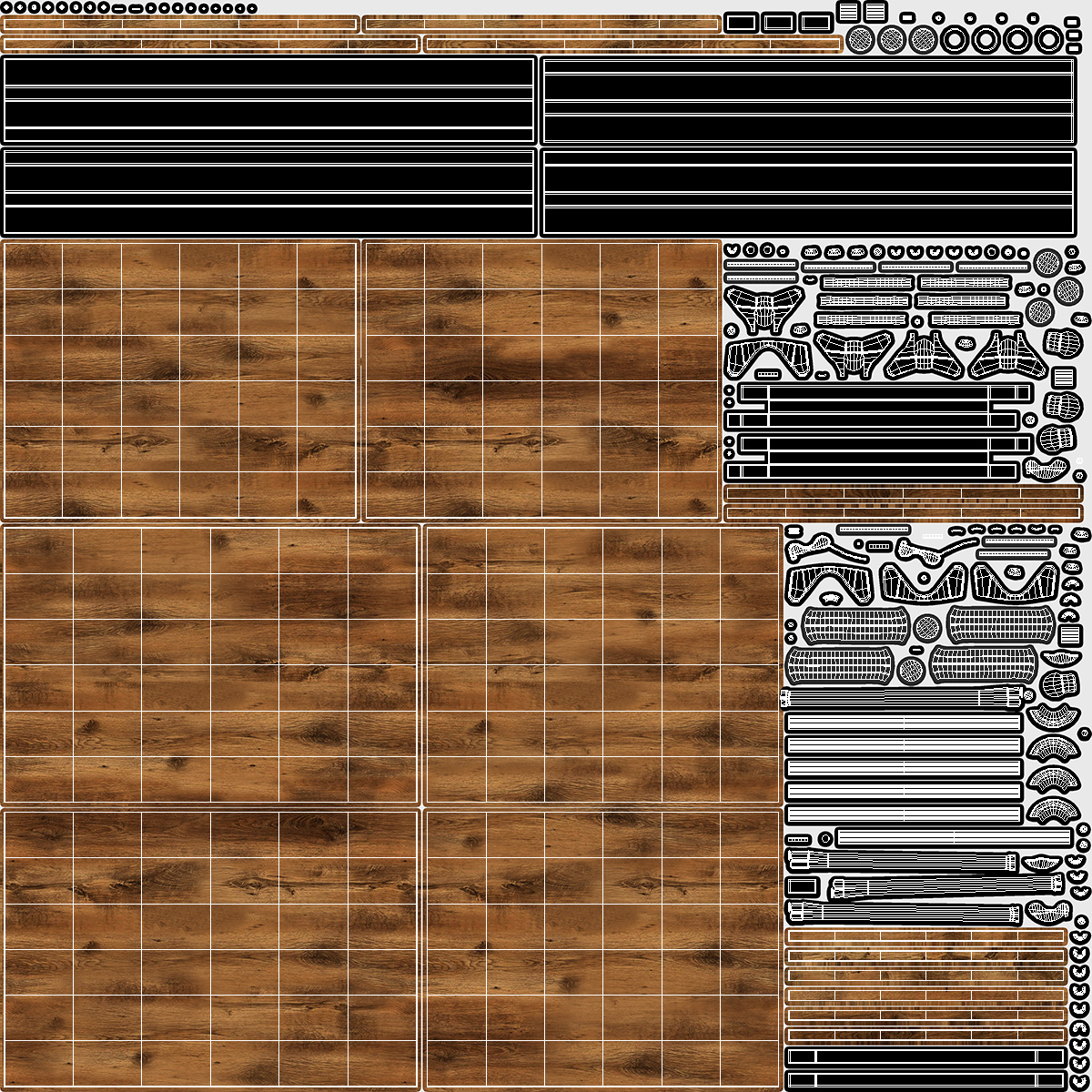 Drew Wood Kitchen Cart 3D