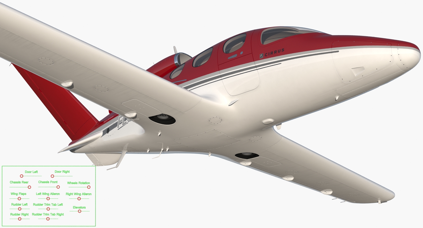 3D model Cirrus Vision sf50 Light Jet Rigged
