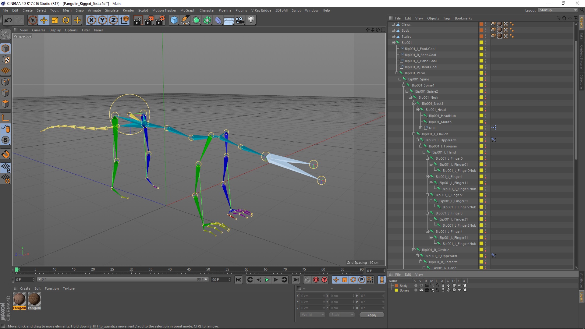 Pangolin Rigged for Cinema 4D 3D model