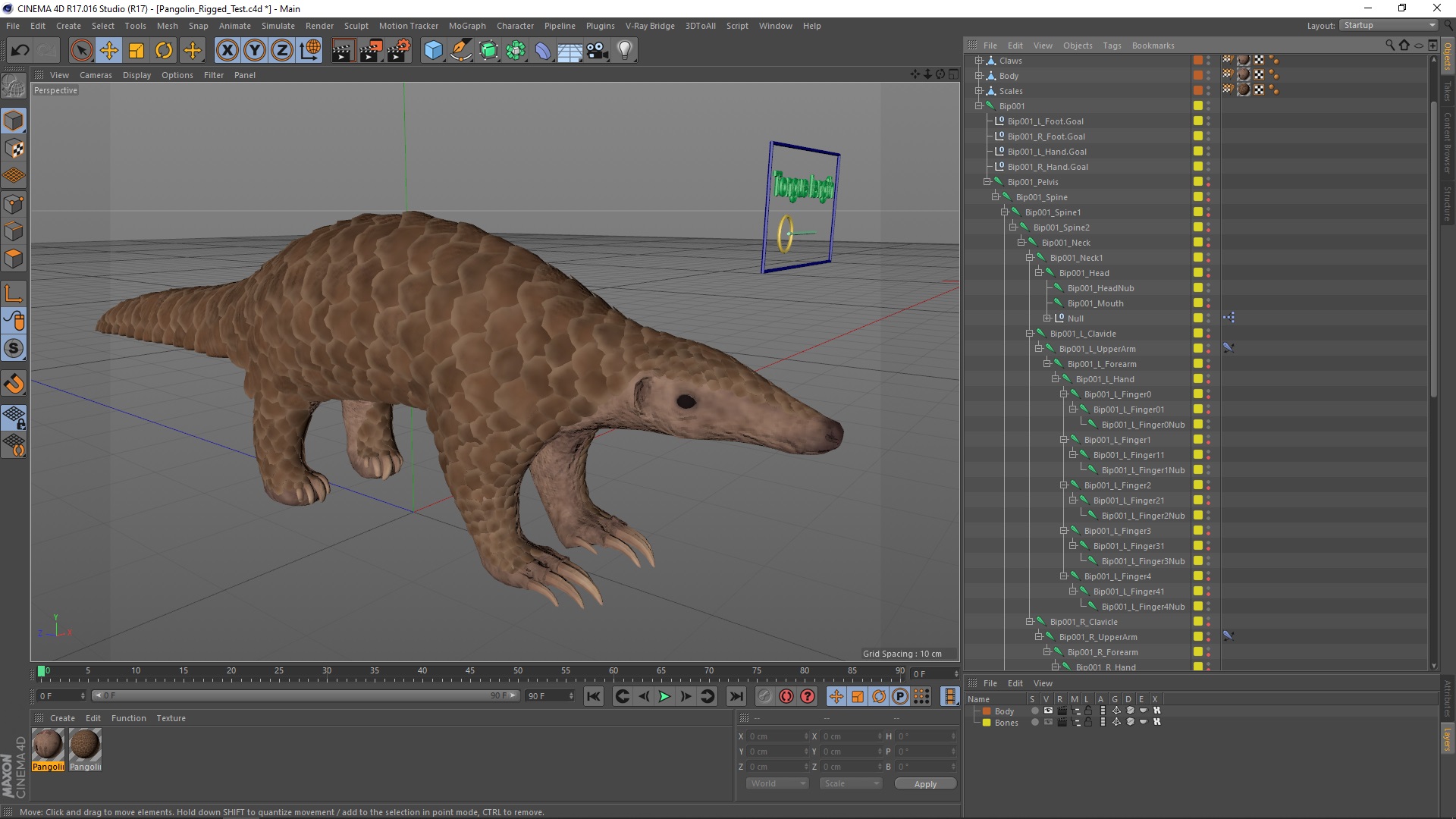 Pangolin Rigged for Cinema 4D 3D model