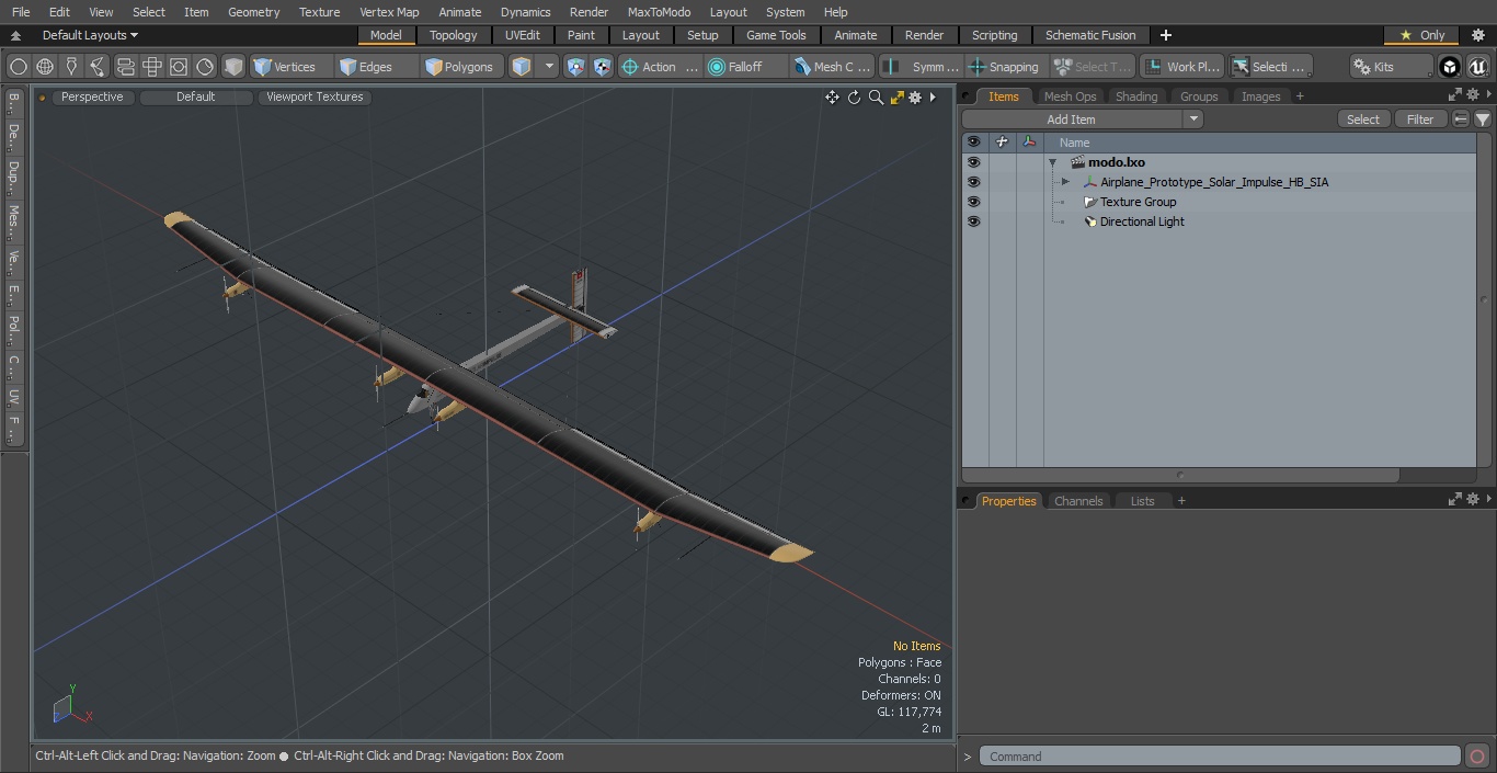 Airplane Prototype Solar Impulse HB-SIA 3D model