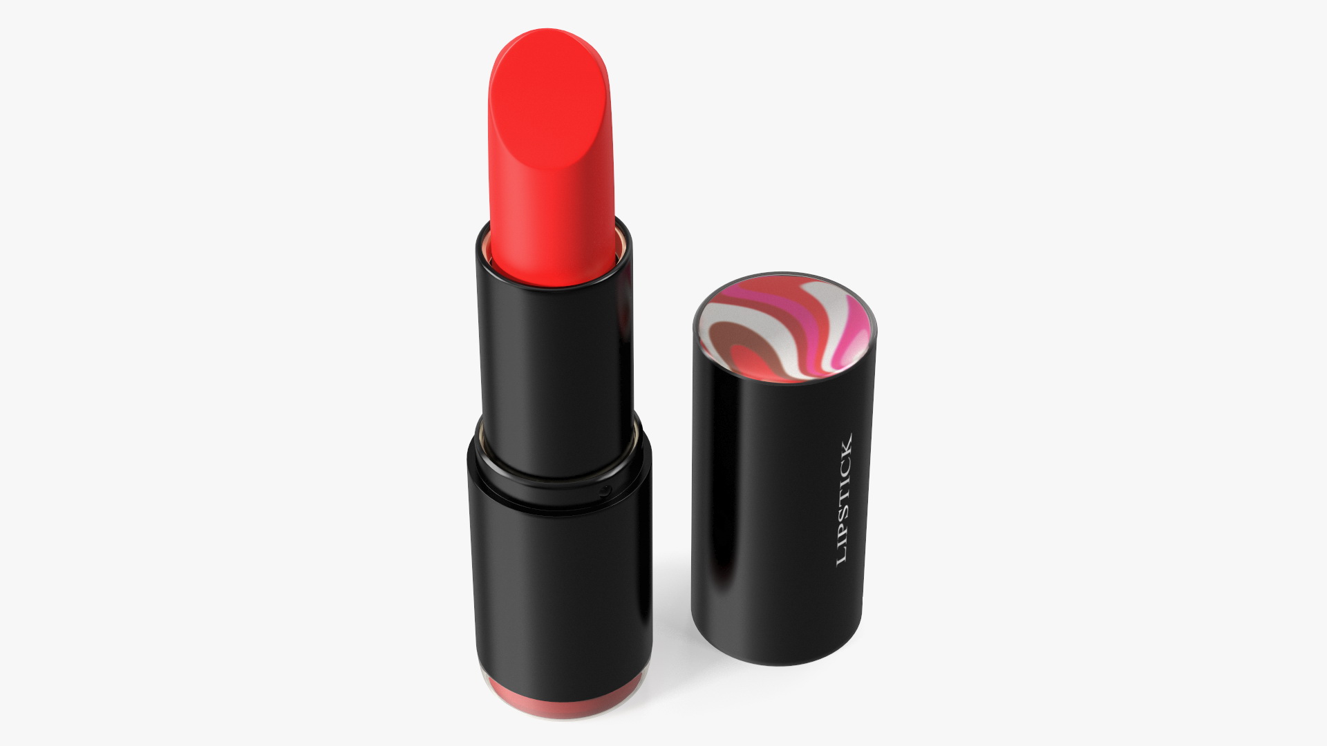 3D Round Lipstick Red Open model