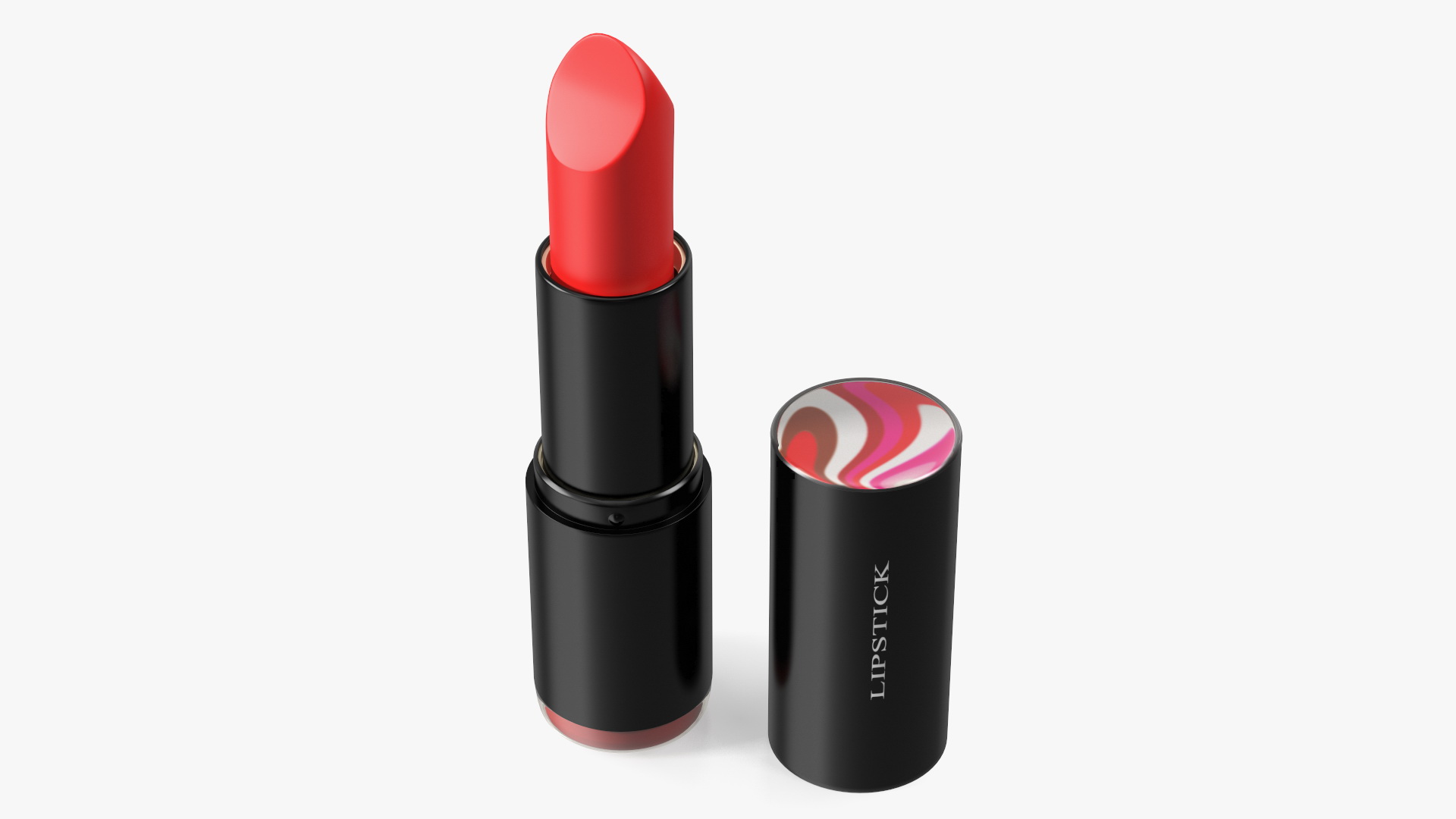 3D Round Lipstick Red Open model