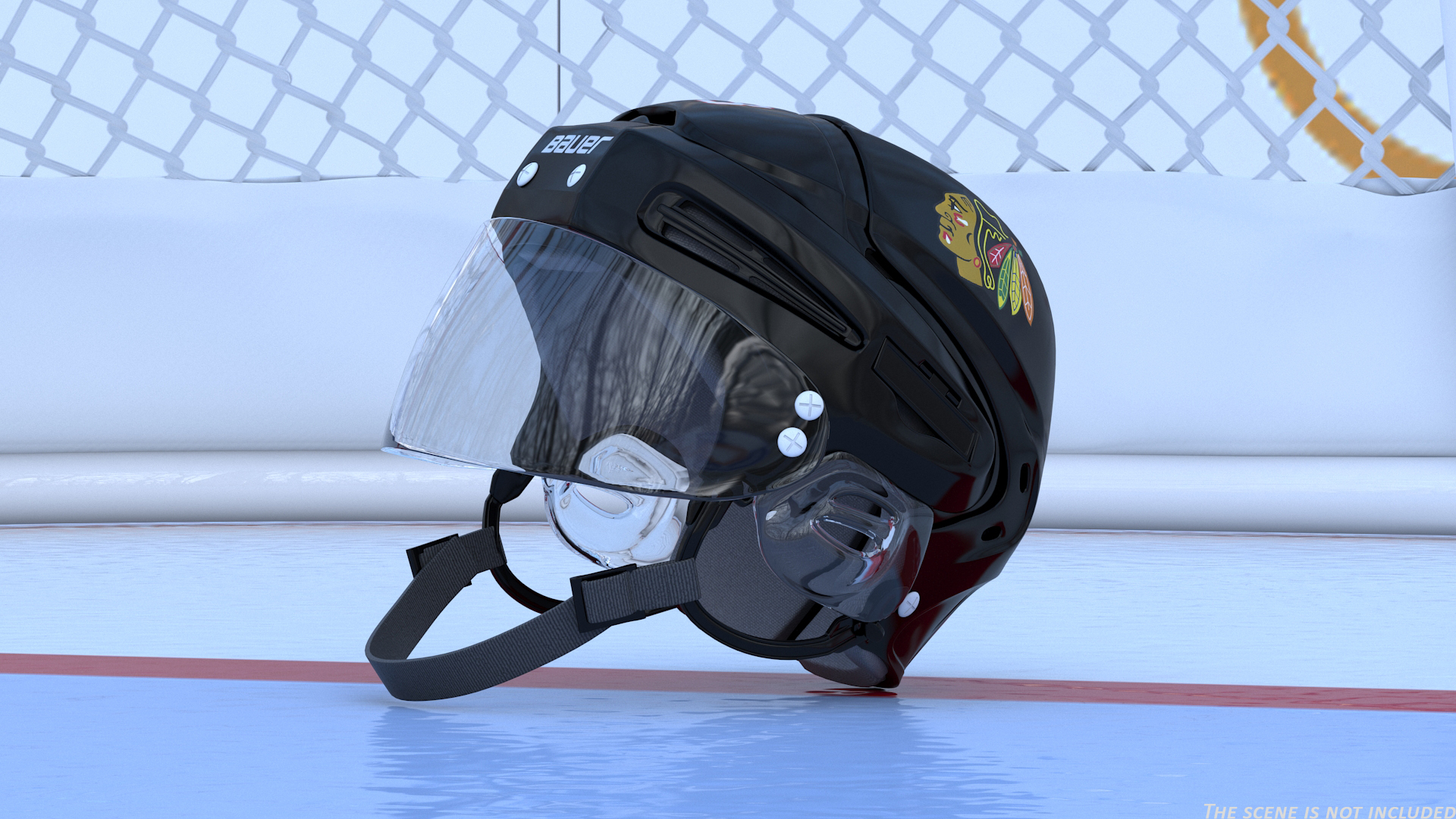 Hockey Helmet Chicago Blackhawks 3D