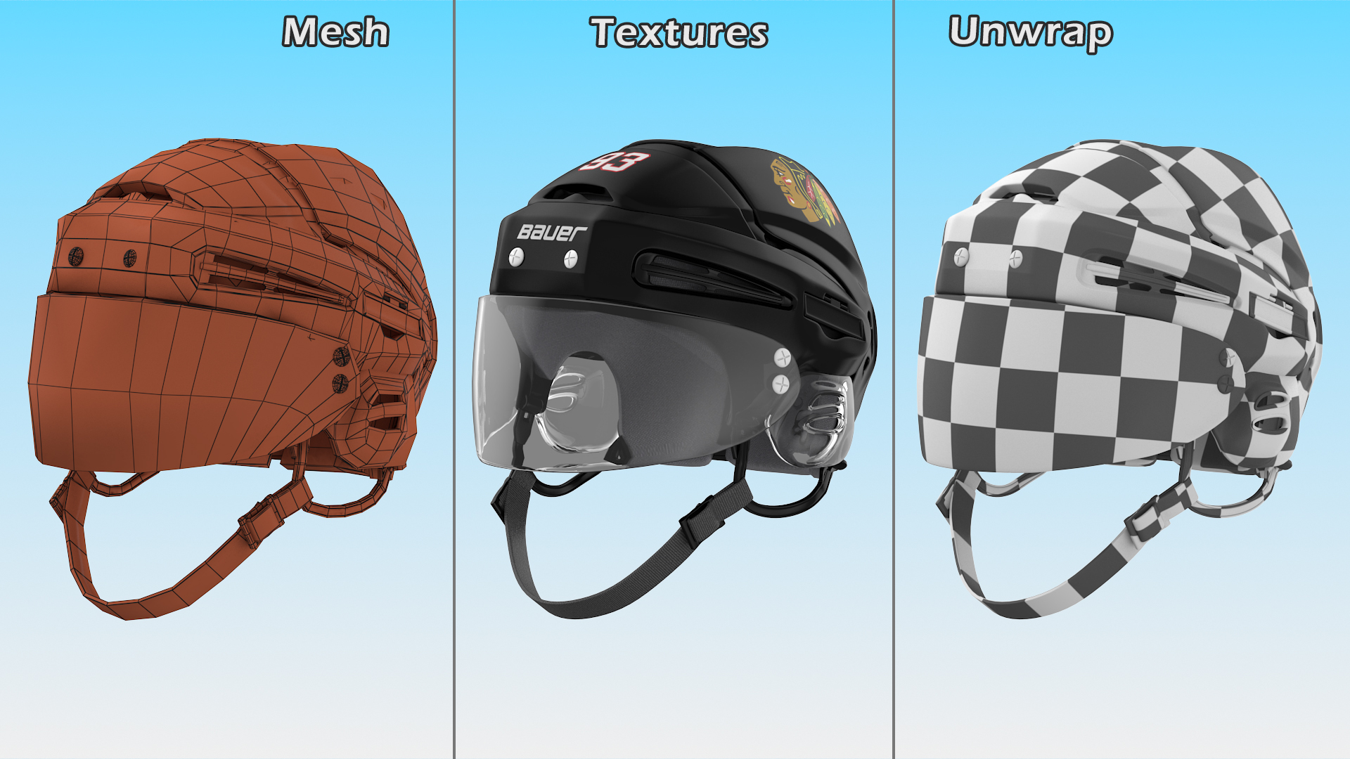 Hockey Helmet Chicago Blackhawks 3D