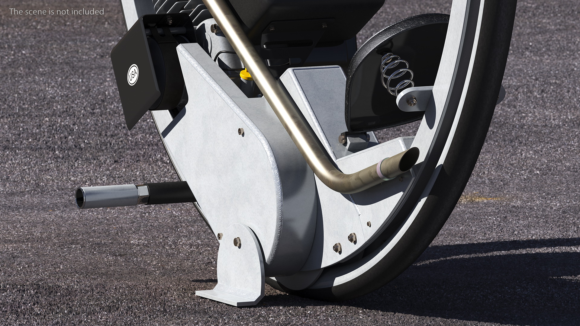 3D Monowheel Motorcycle White