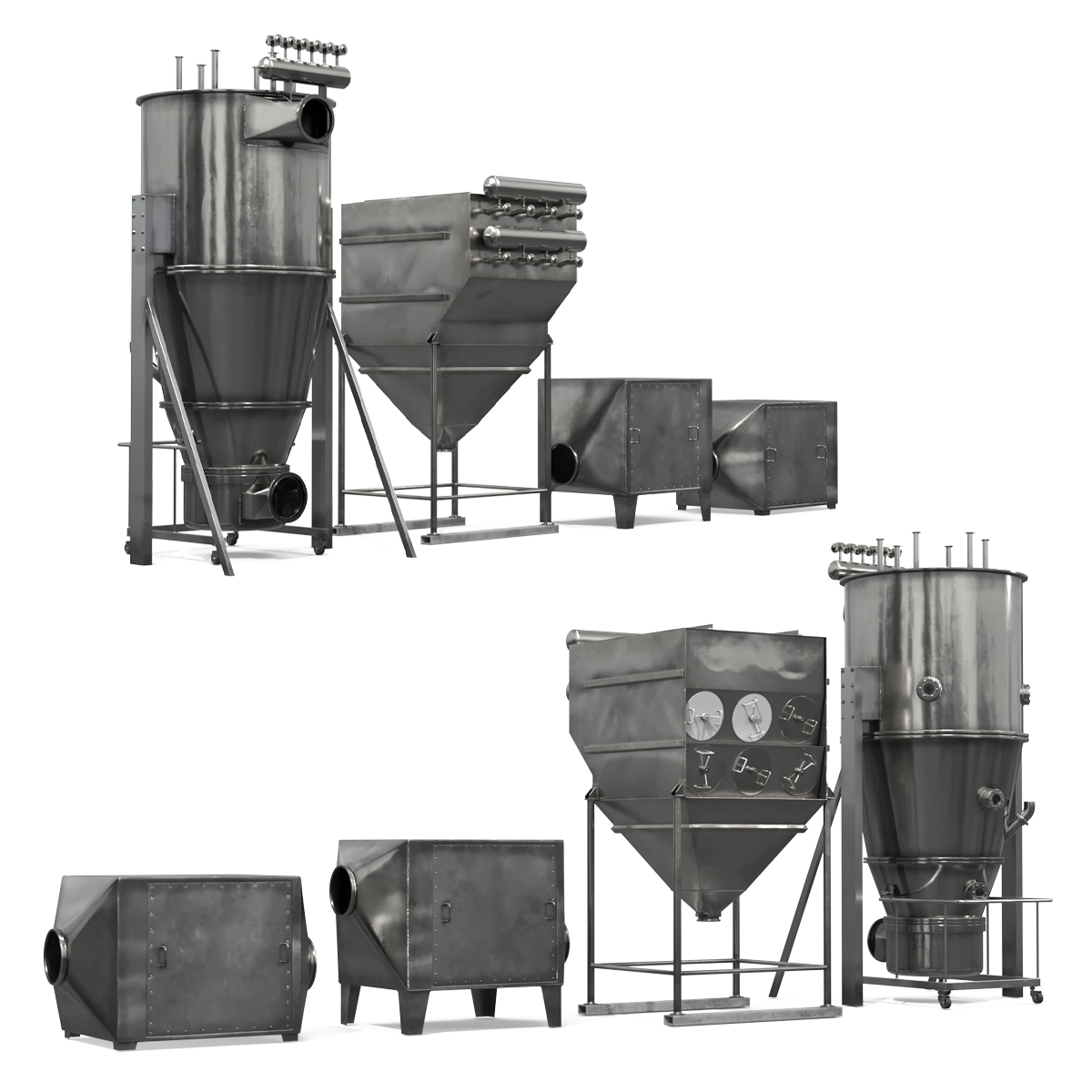 Industrial Equipment Set 3D model preview