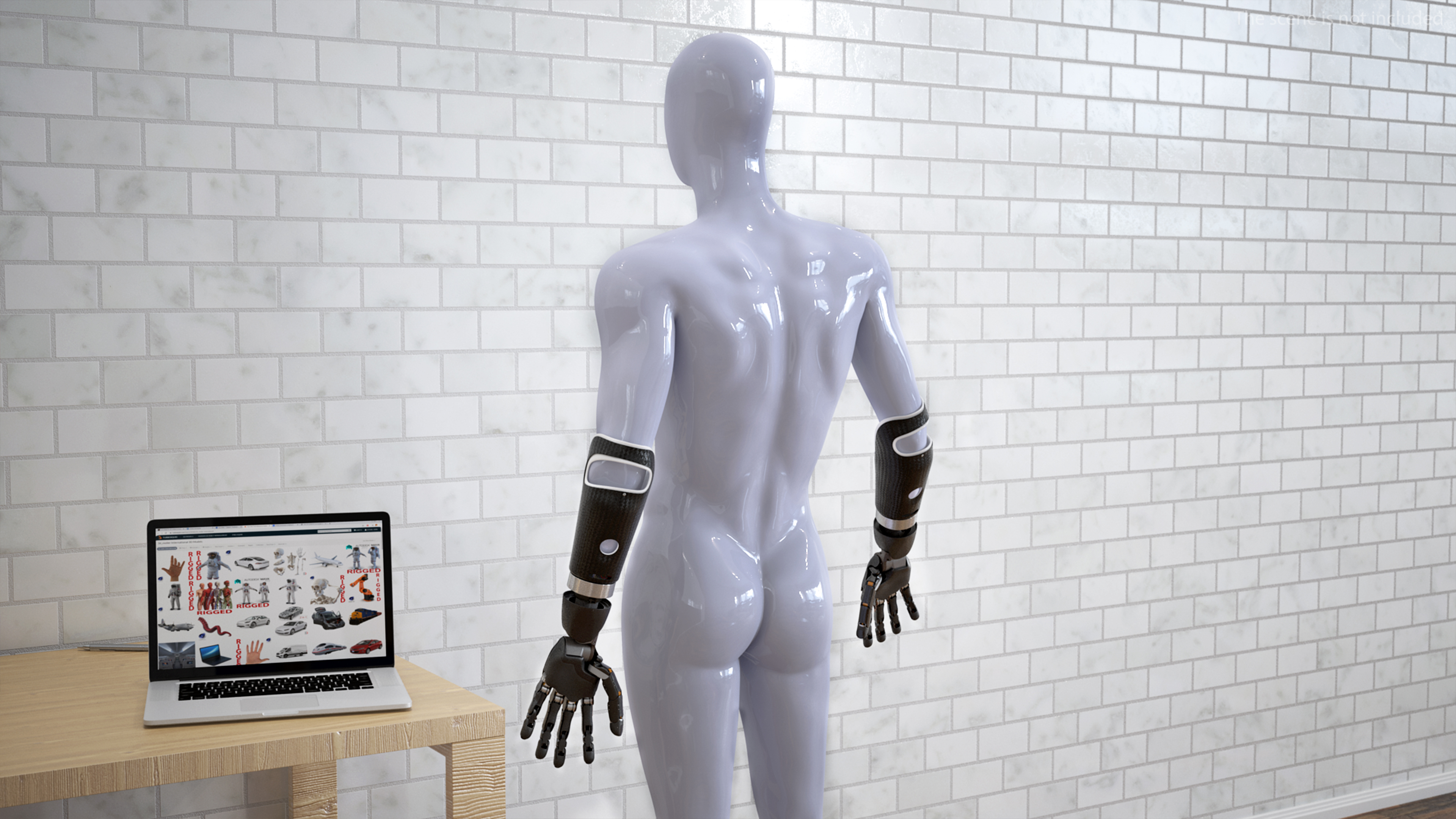 Brain Controlled Prosthetic Arms Rigged 3D model