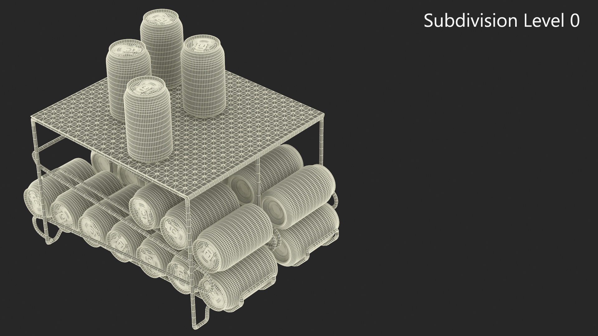 3D Stackable Soda Can Dispenser White with CocaCola Cans model
