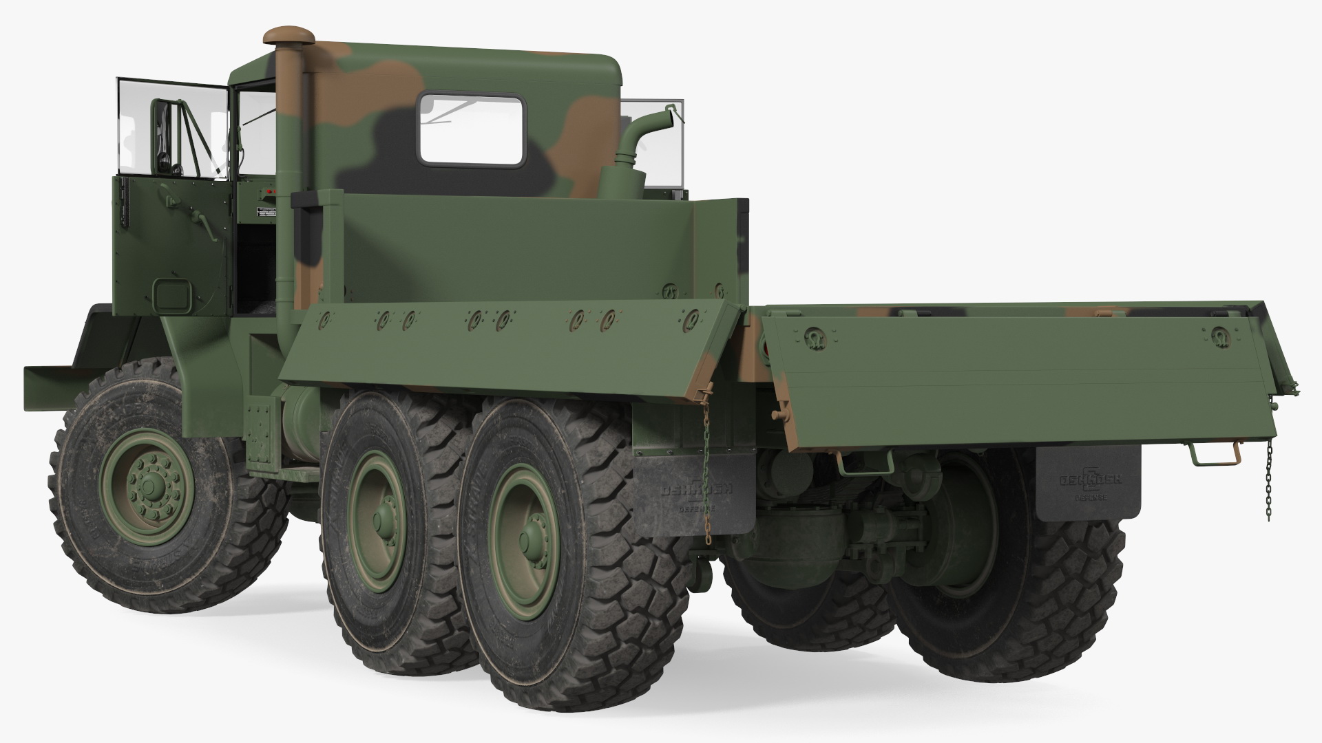 3D M939 Military Cargo Truck Green Rigged model