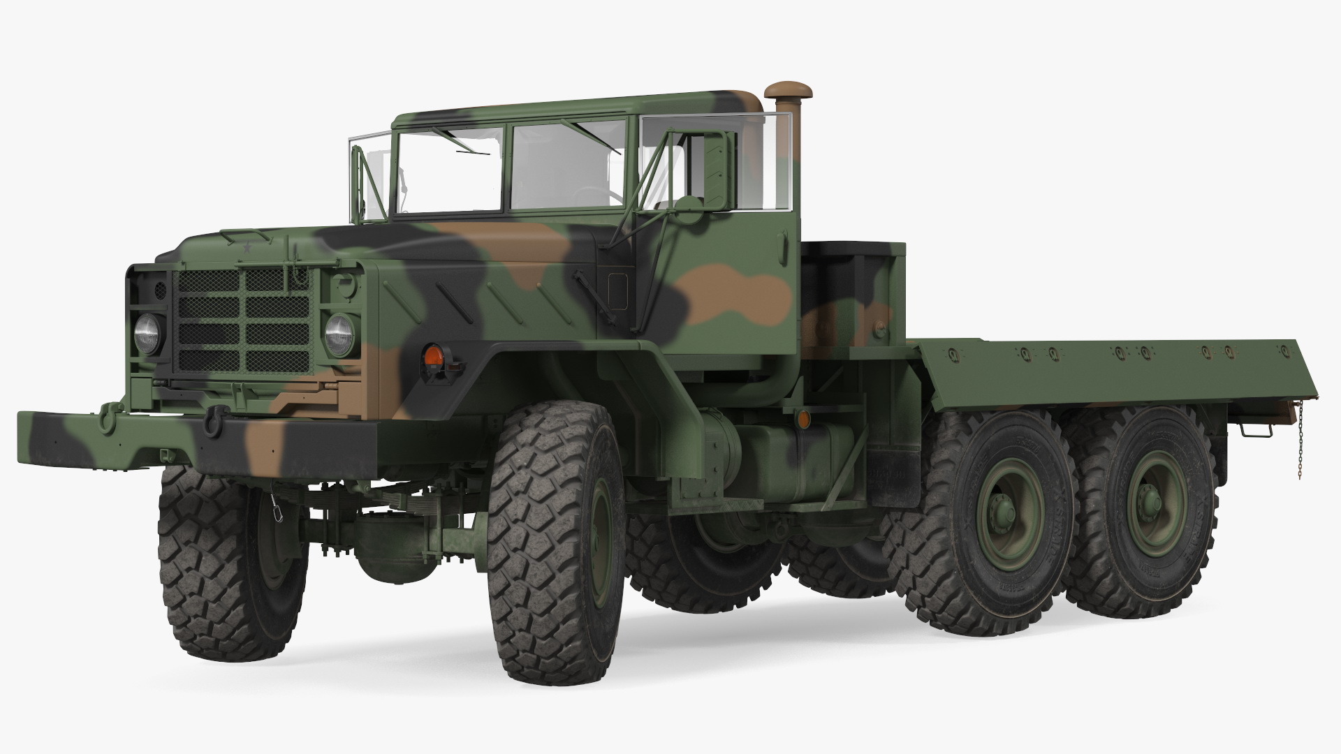 3D M939 Military Cargo Truck Green Rigged model
