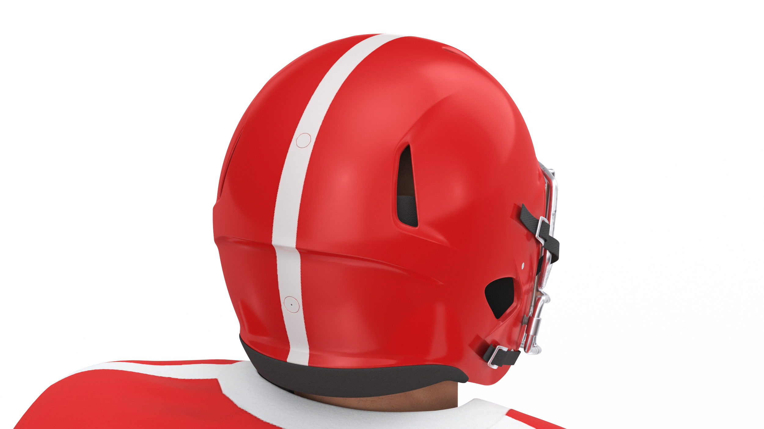 Red Uniform Football Player Rigged 3D model