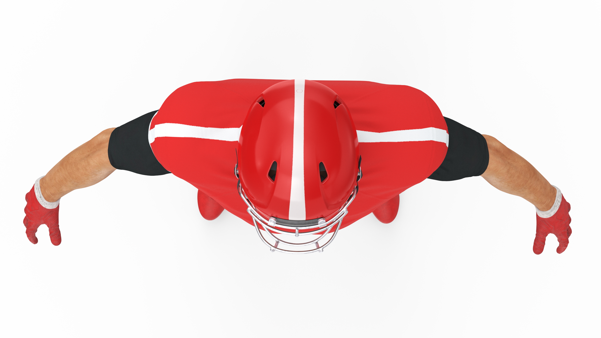 Red Uniform Football Player Rigged 3D model