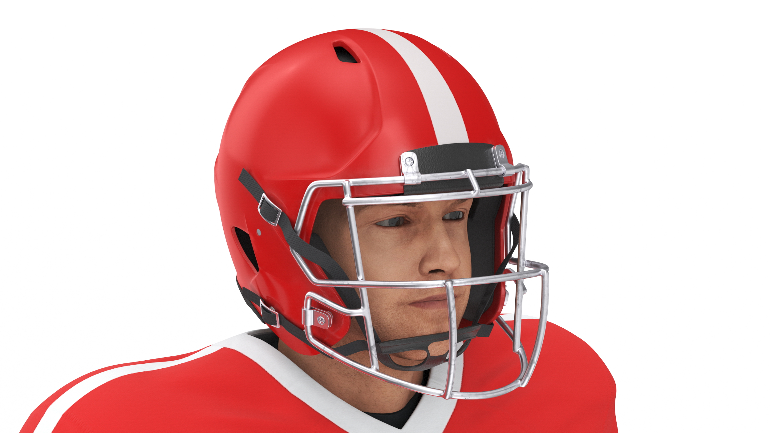 Red Uniform Football Player Rigged 3D model