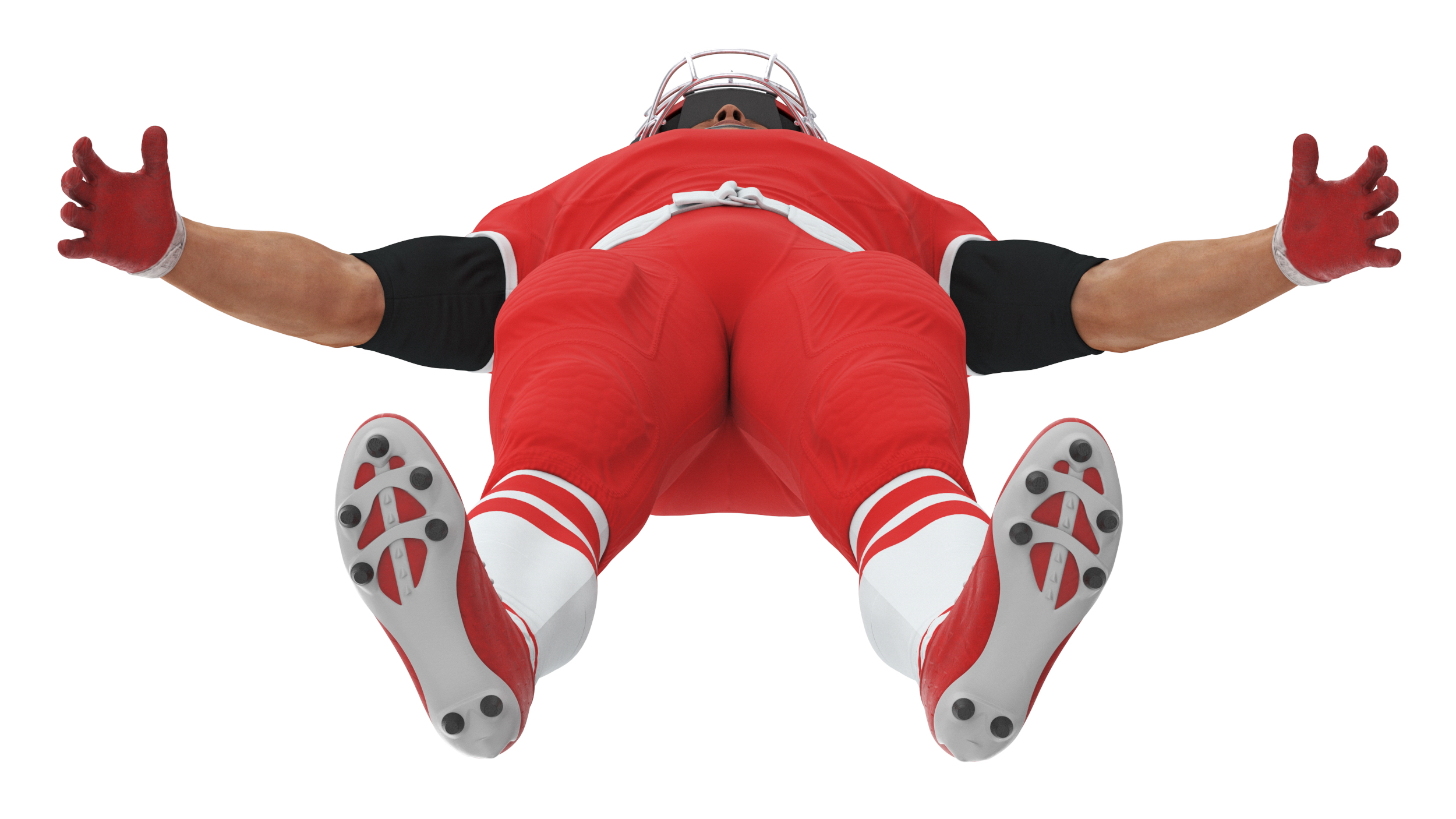 Red Uniform Football Player Rigged 3D model