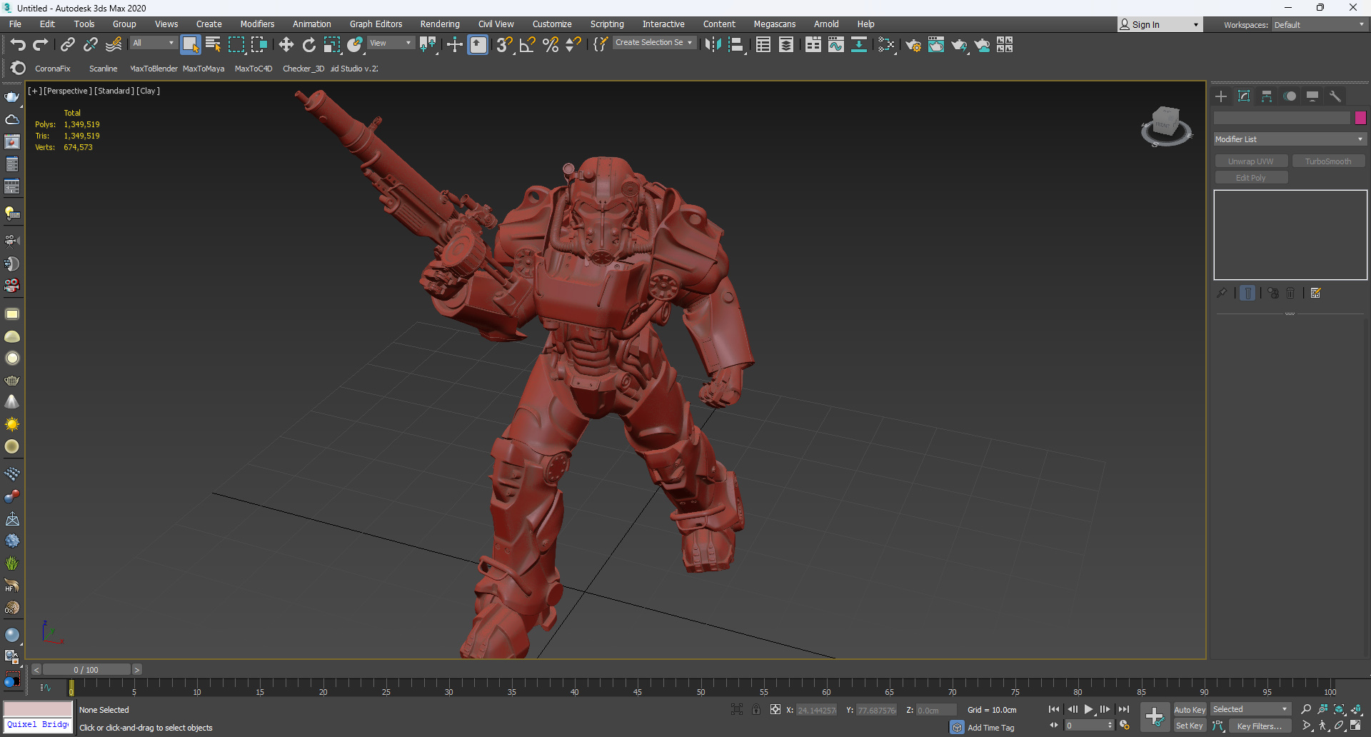 3D model Fallout Combat Infantry Armor Walking for 3D Print