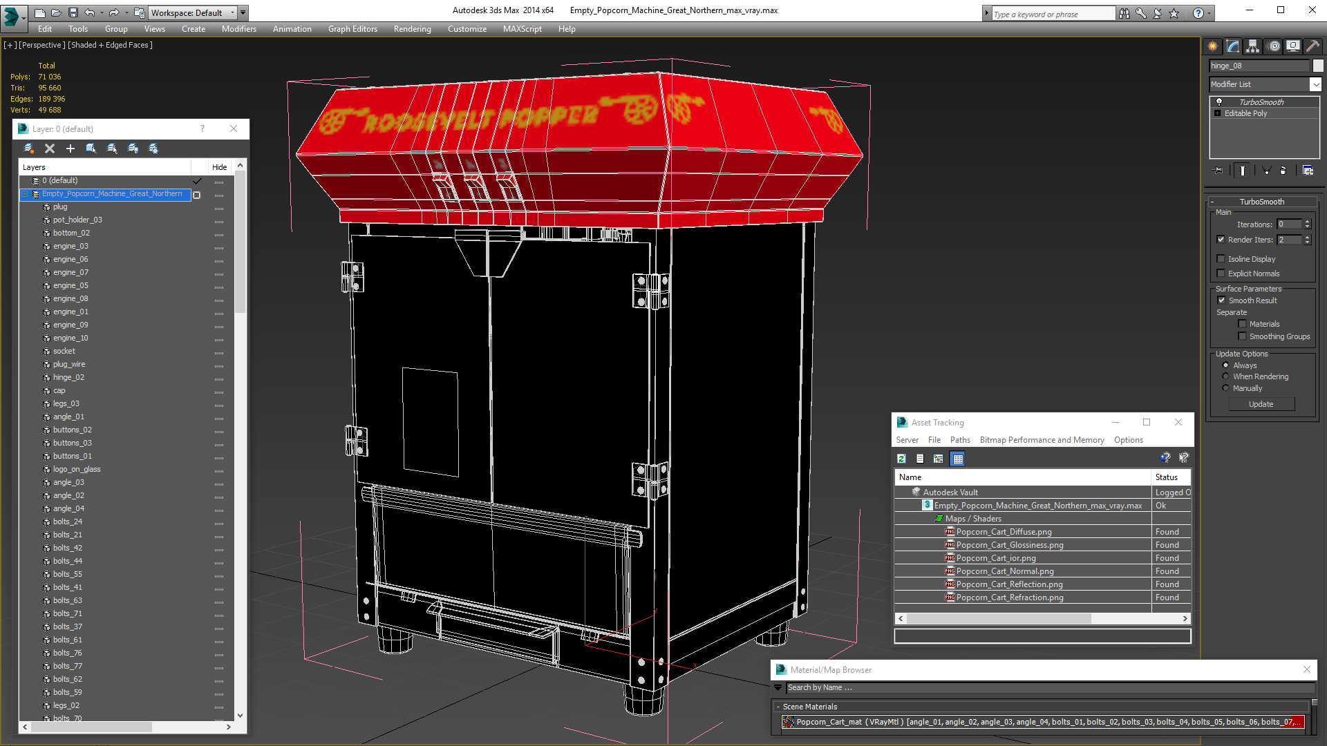 3D Empty Popcorn Machine Great Northern