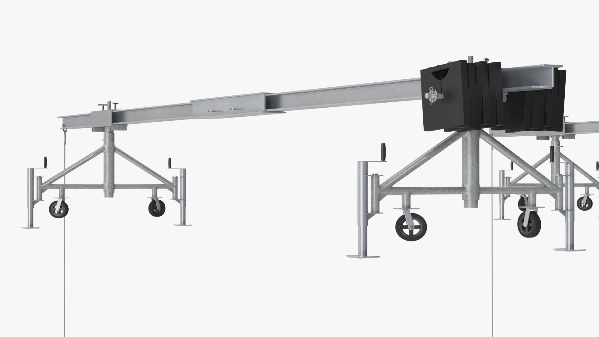 Double Window Cleaning Platform with Fastening to Roof 3D model
