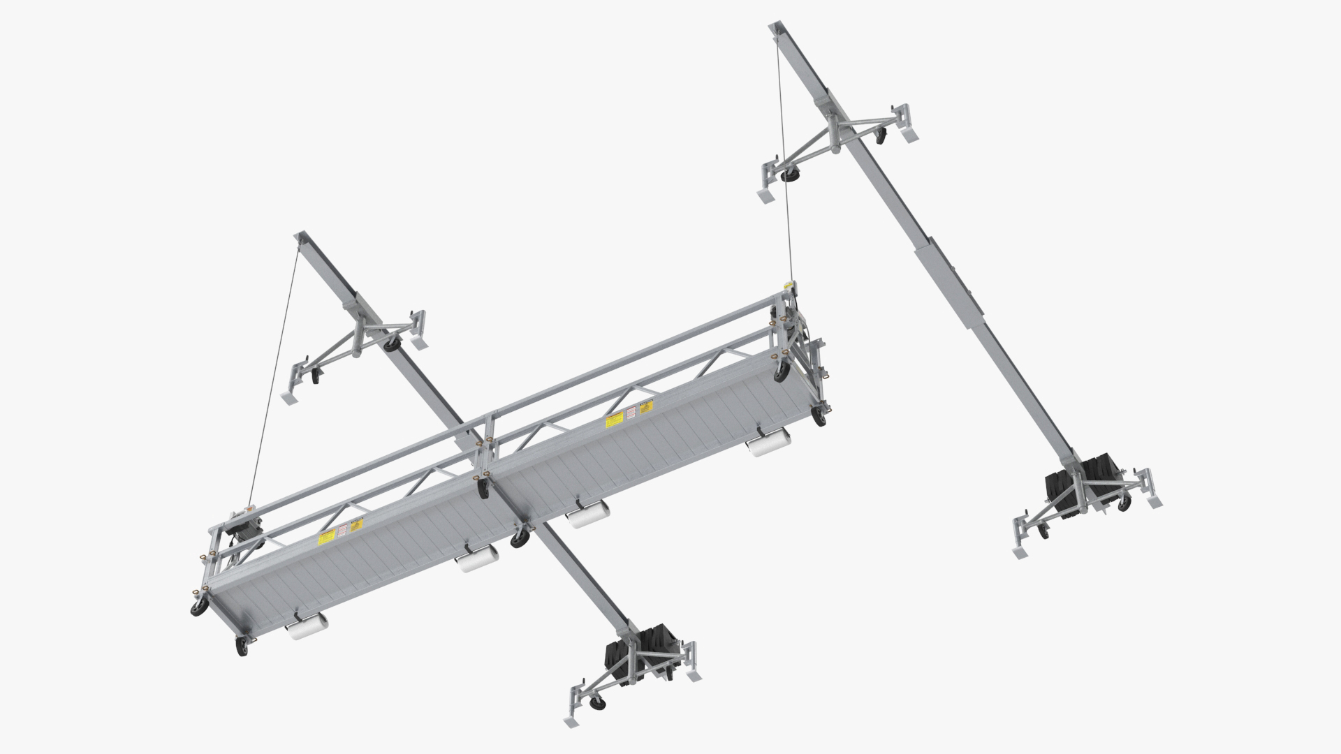 Double Window Cleaning Platform with Fastening to Roof 3D model