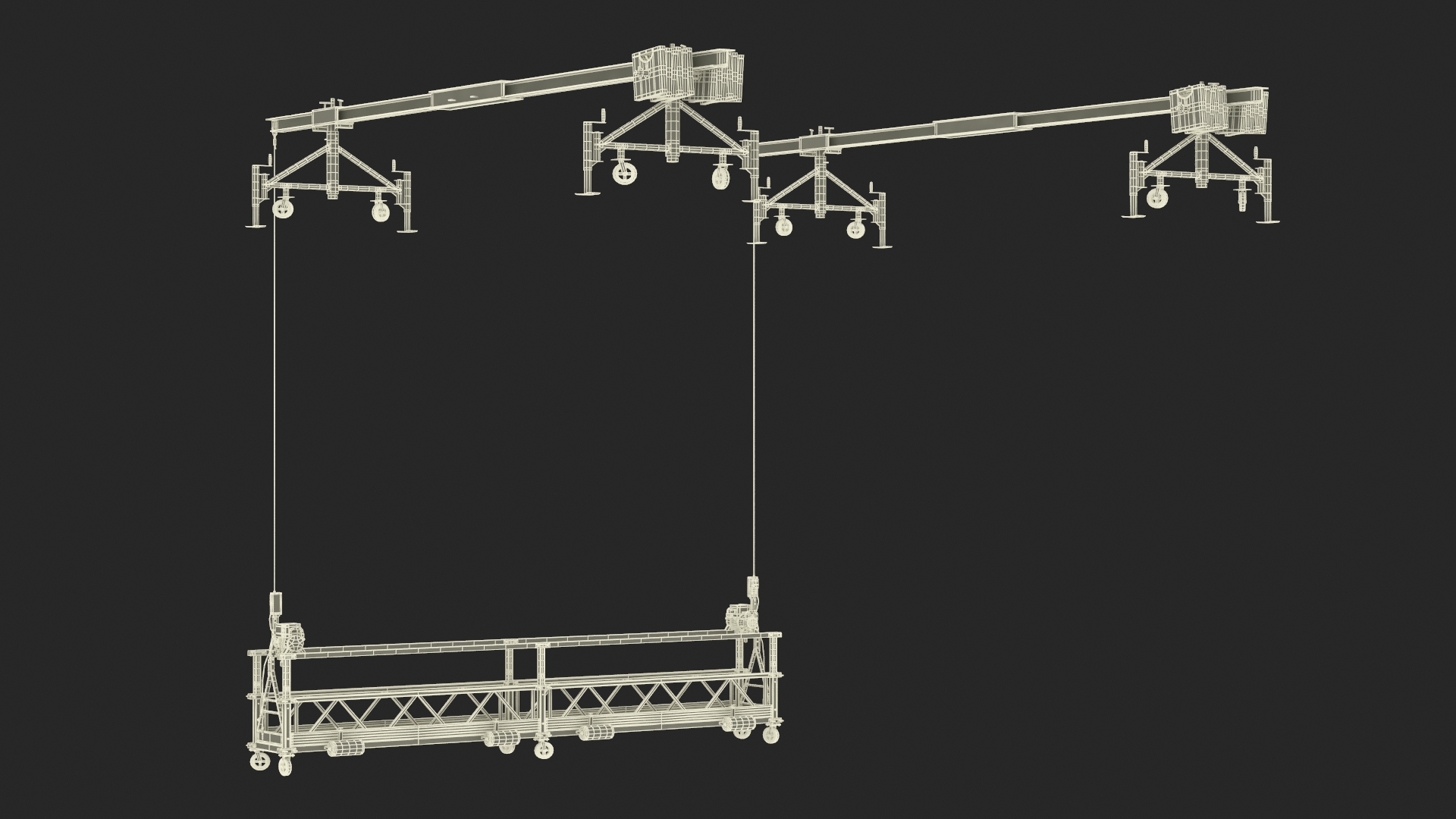 Double Window Cleaning Platform with Fastening to Roof 3D model