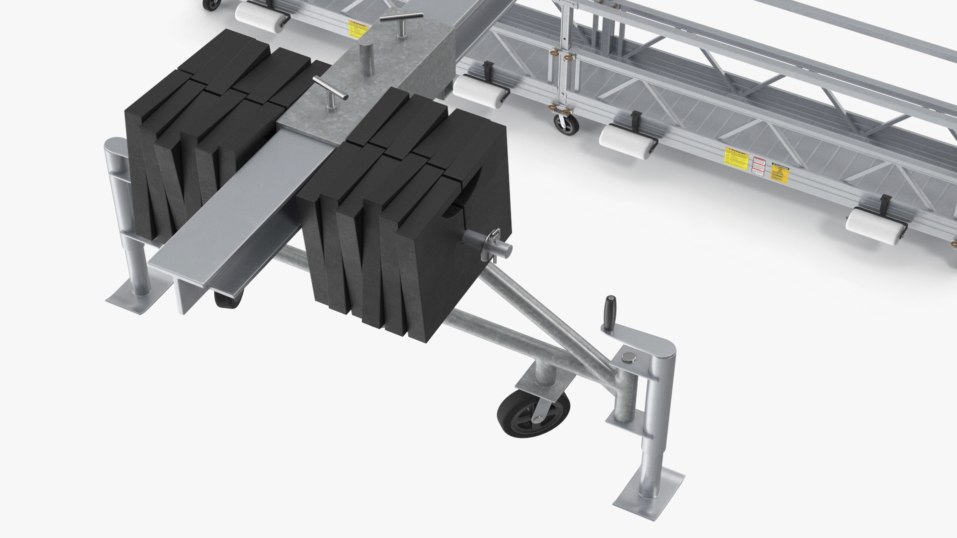 Double Window Cleaning Platform with Fastening to Roof 3D model