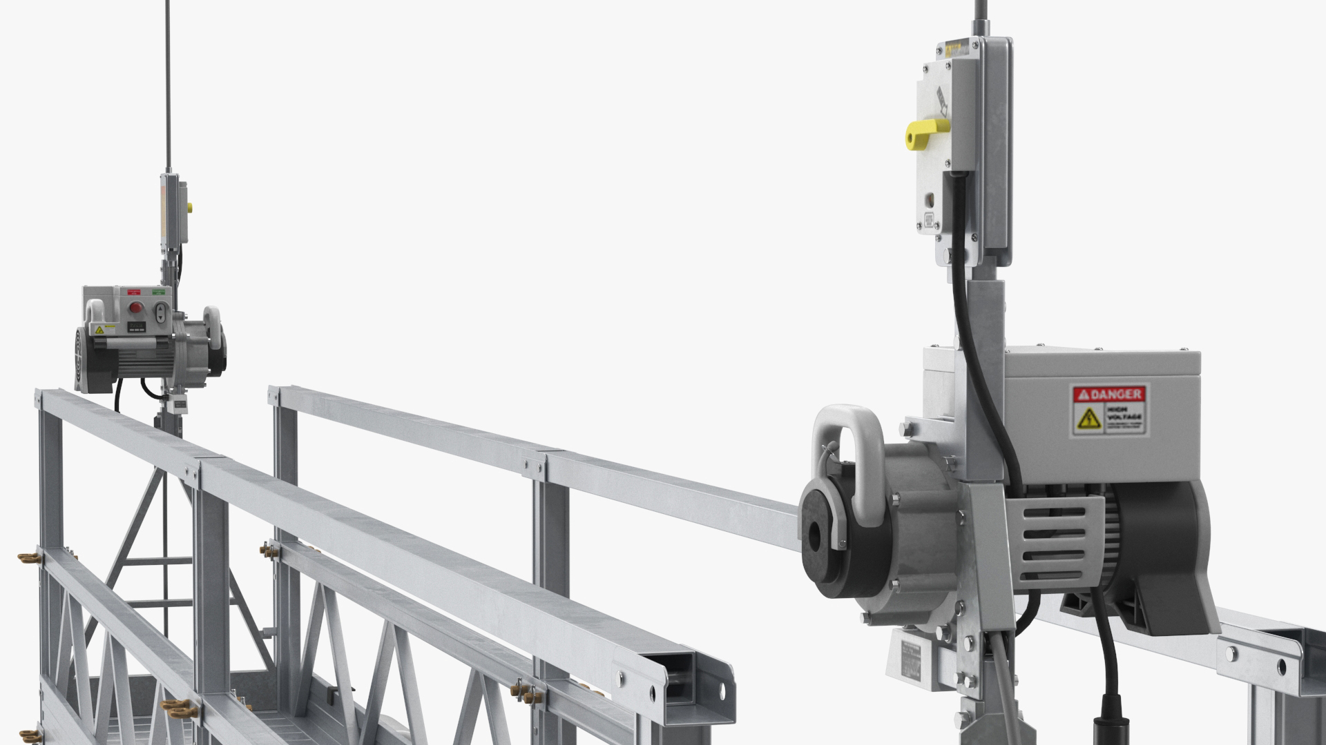 Double Window Cleaning Platform with Fastening to Roof 3D model