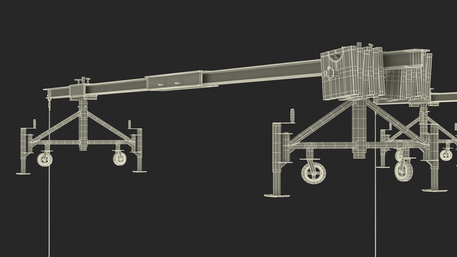 Double Window Cleaning Platform with Fastening to Roof 3D model