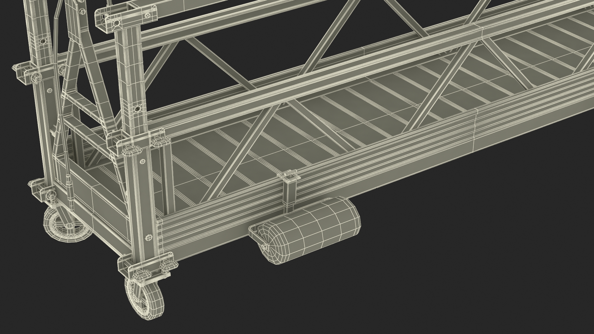 Double Window Cleaning Platform with Fastening to Roof 3D model